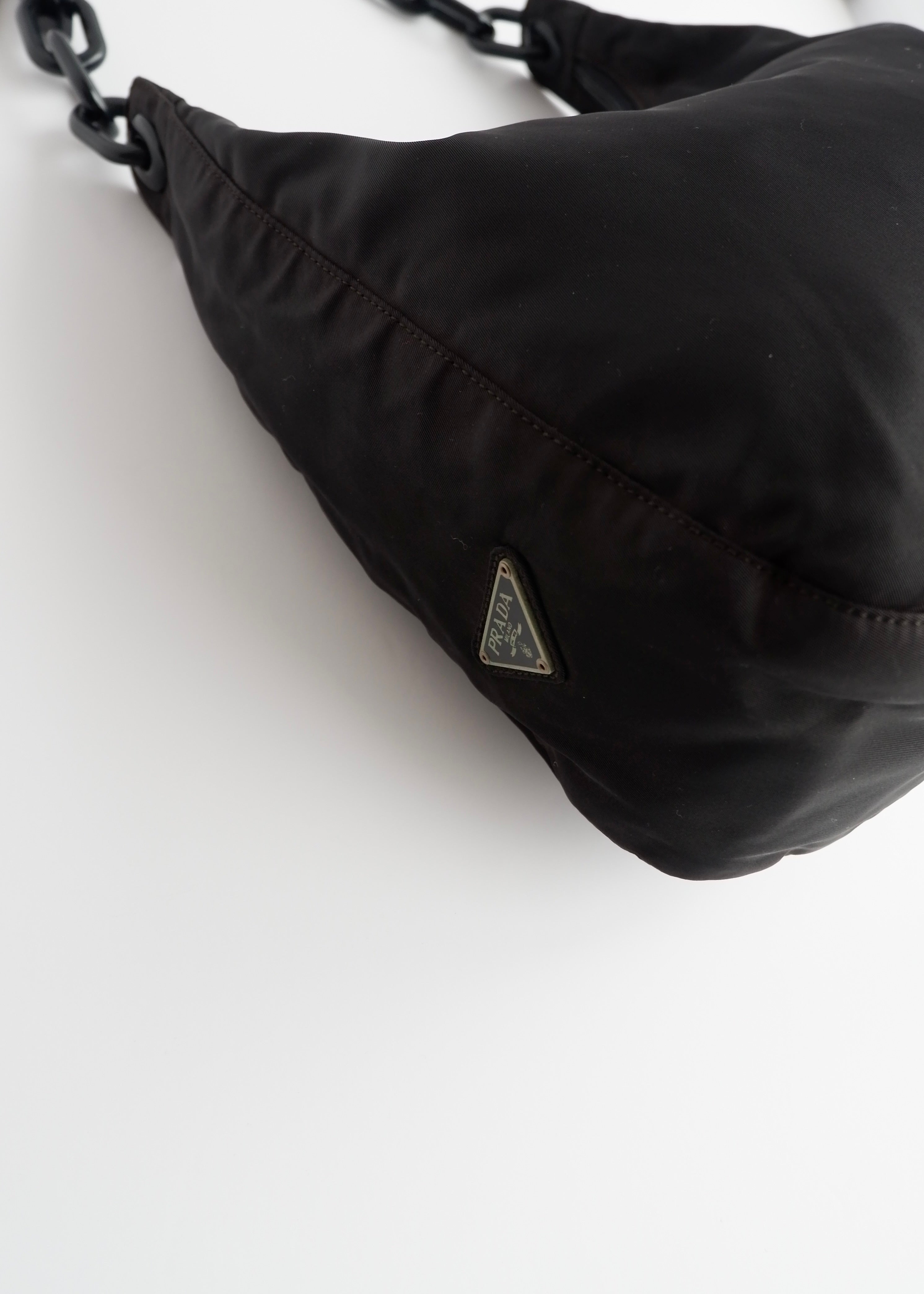 Authentic Preowned Prada Black Nylon Hobo Shoulder Bag