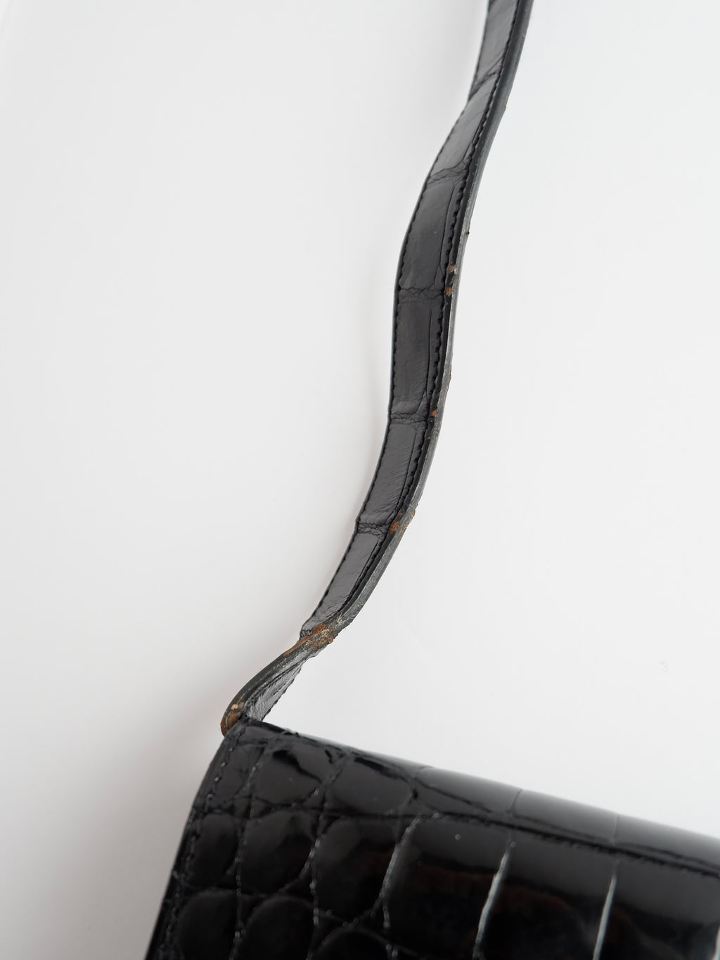 Authentic Preowned Vintage Dior Black Patent Leather Shoulder Bag