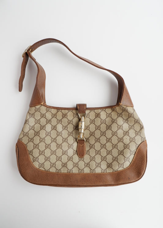 Authentic Preowned Vintage Gucci Brown GG Canvas Jackie Shoulder Bag