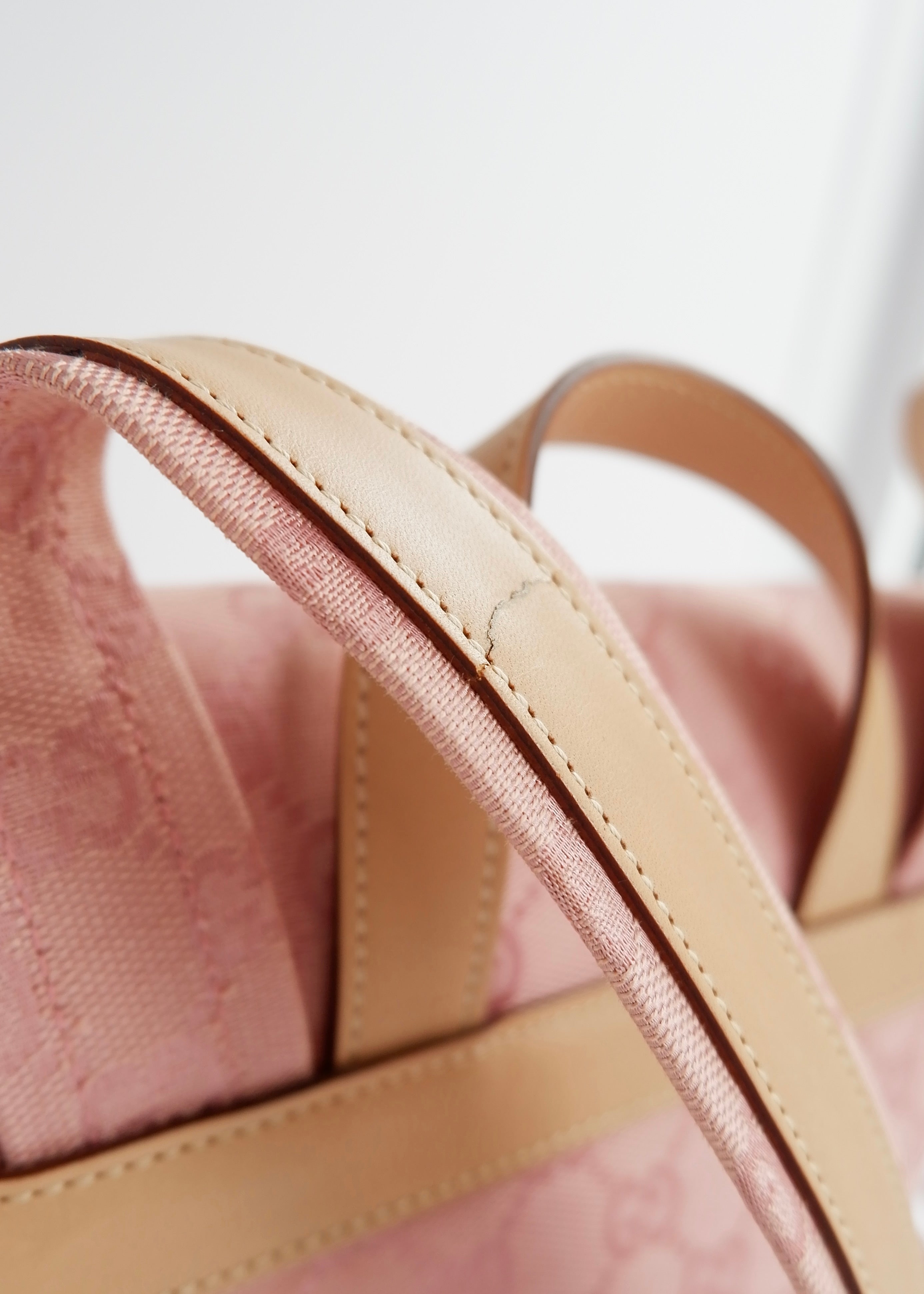 Preowned Vintage Gucci Pink GG Canvas Mini Backpack