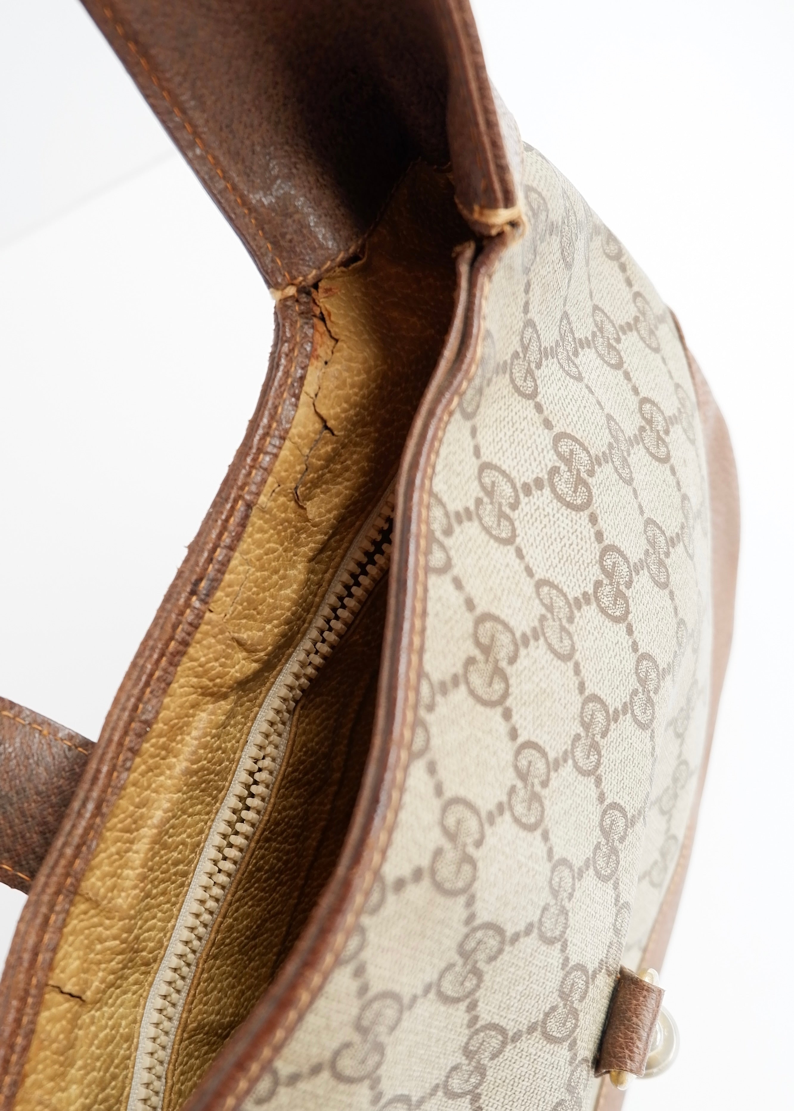 Authentic Preowned Vintage Gucci Brown GG Canvas Jackie Shoulder Bag