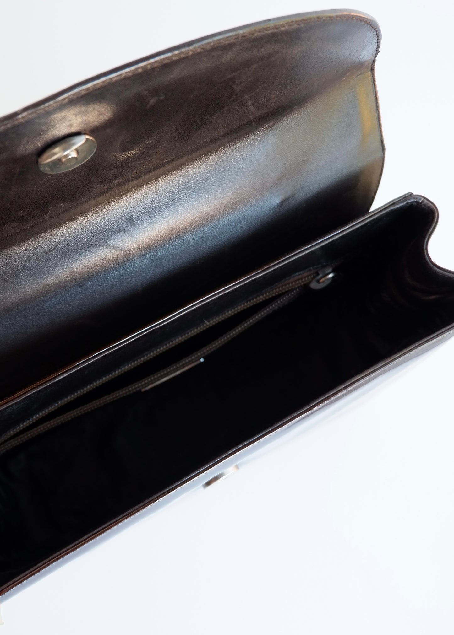 Authentic Preowned Prada Brown Patent Leather Top Handle Bag