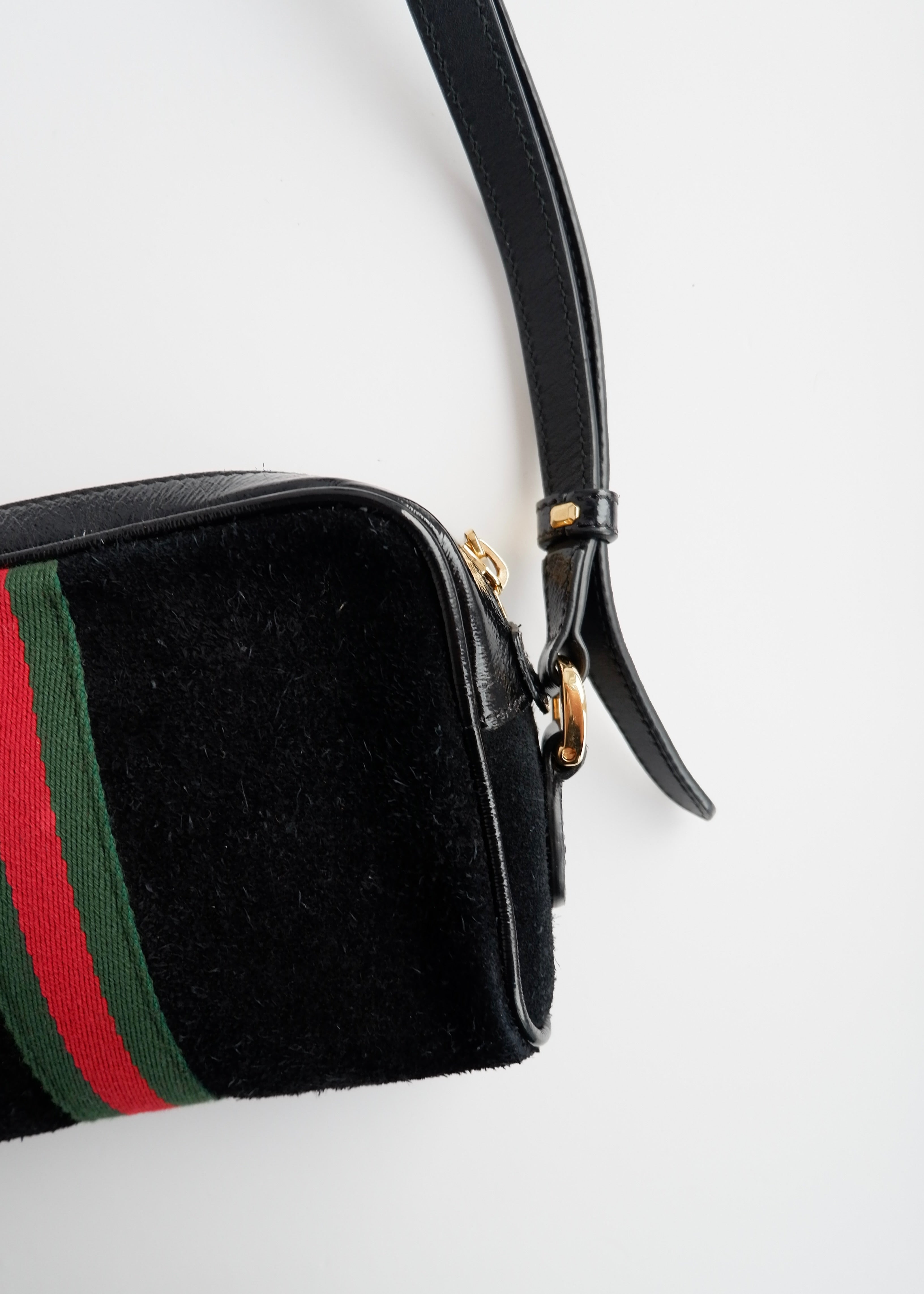 Authentic Preowned Gucci Black Suede Ophidia Mini Crossbody Bag
