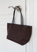 Authentique Petit Sac Fourre-tout Fendi Zucchino Marron Pré-adoré