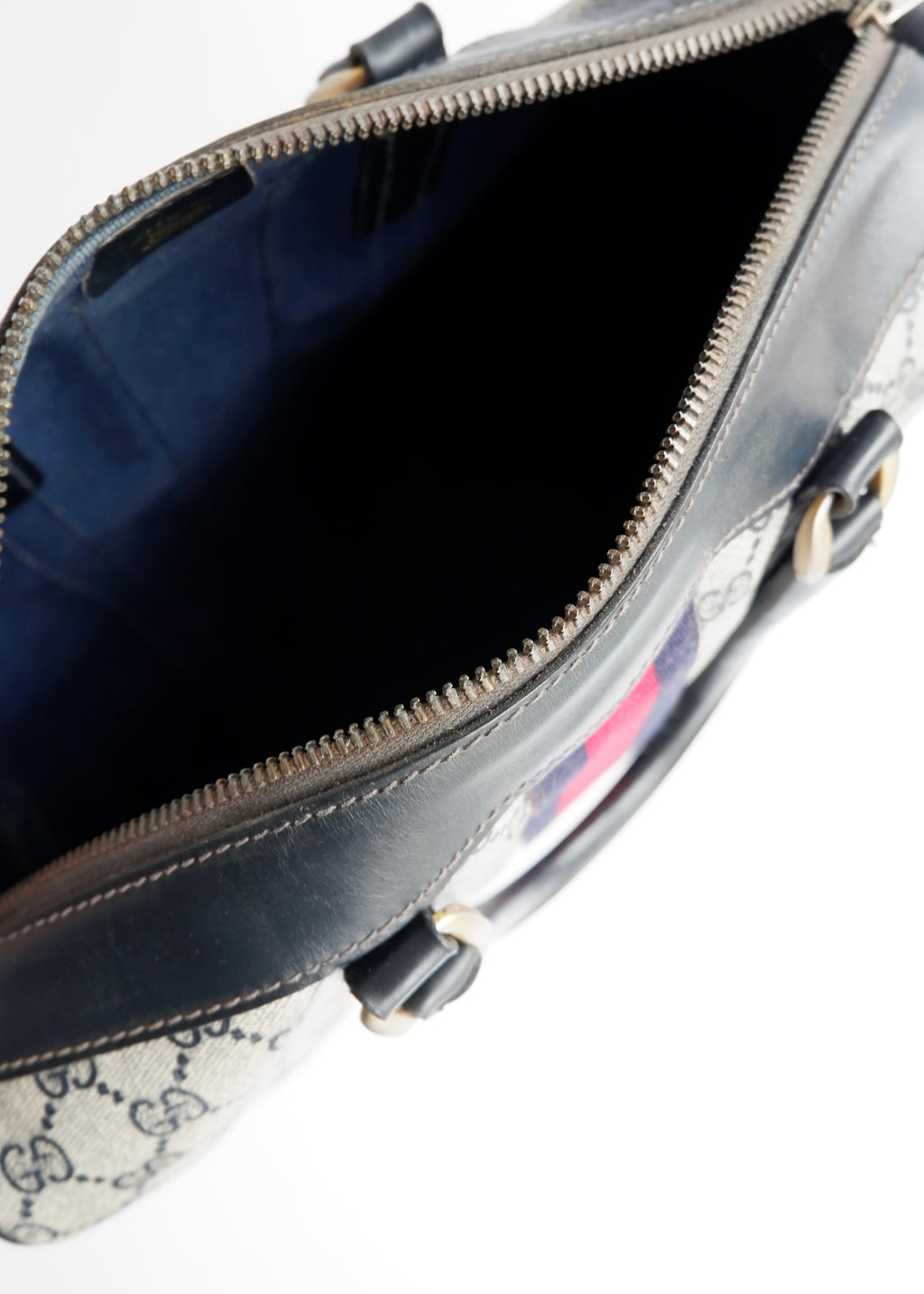 Authentic Preowned Vintage Gucci Navy Boston Bag