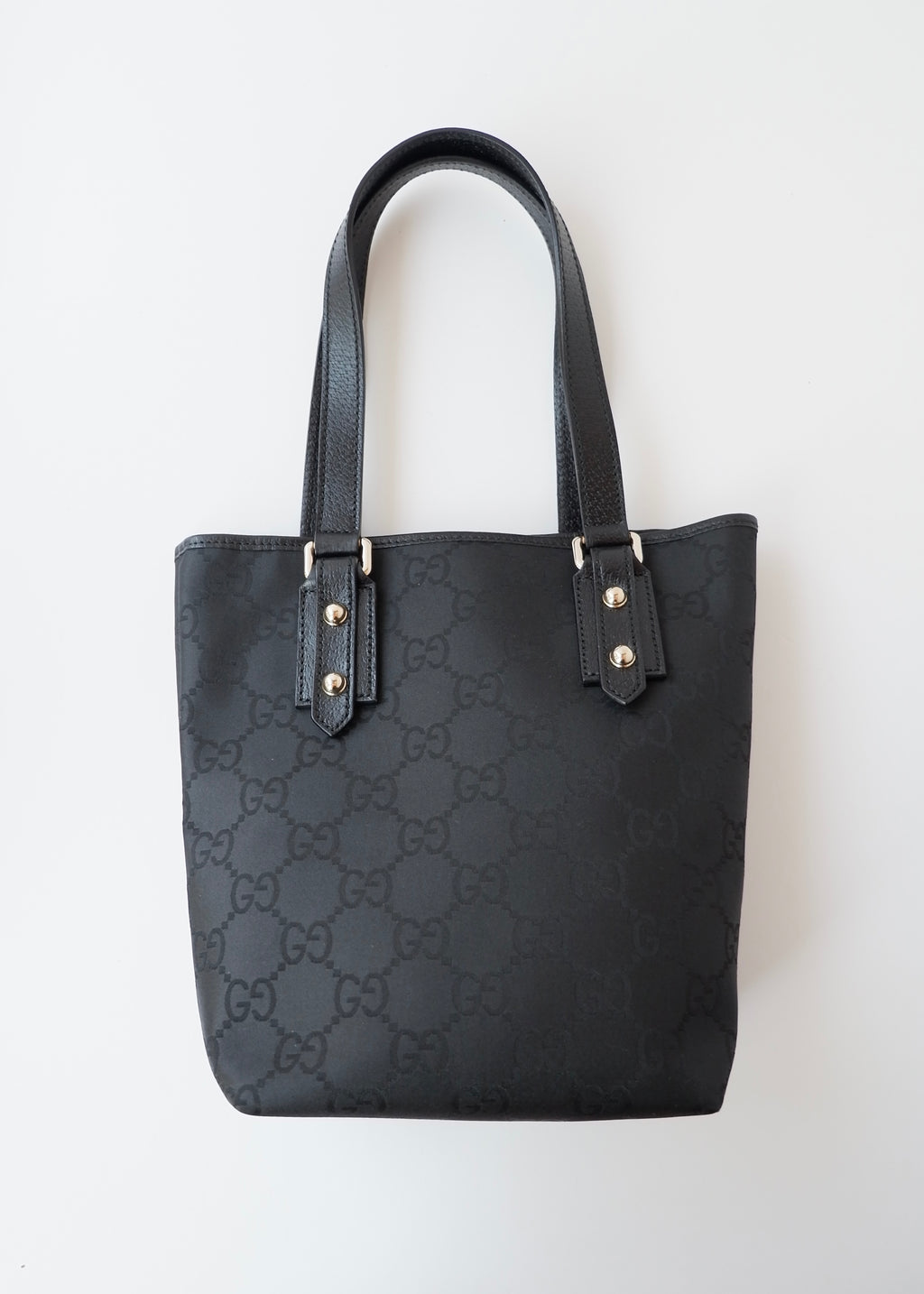 Preowned Gucci Black Large GG Canvas/Leather Shoulder Tote