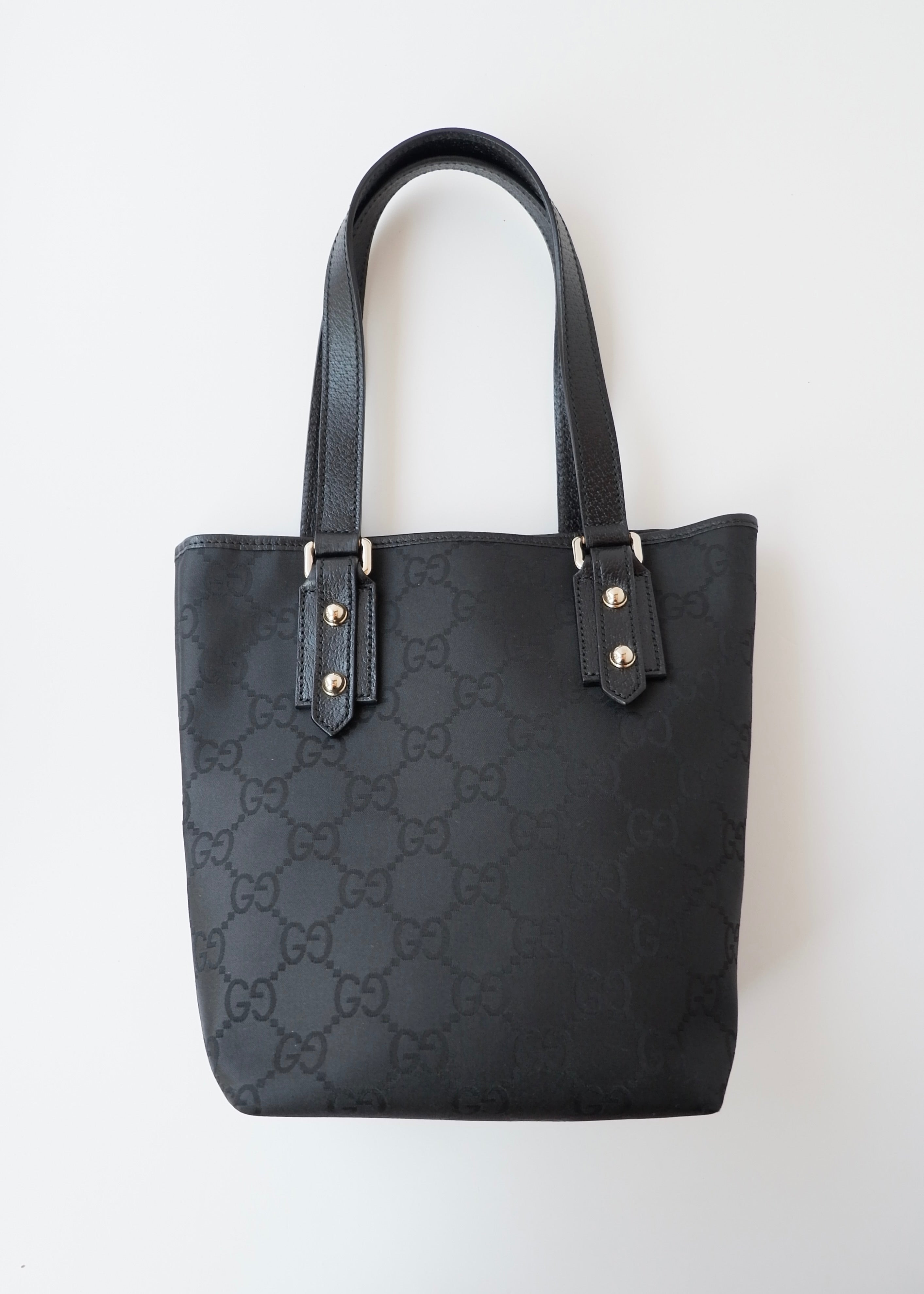 Preowned Gucci Black Large GG Canvas/Leather Shoulder Tote
