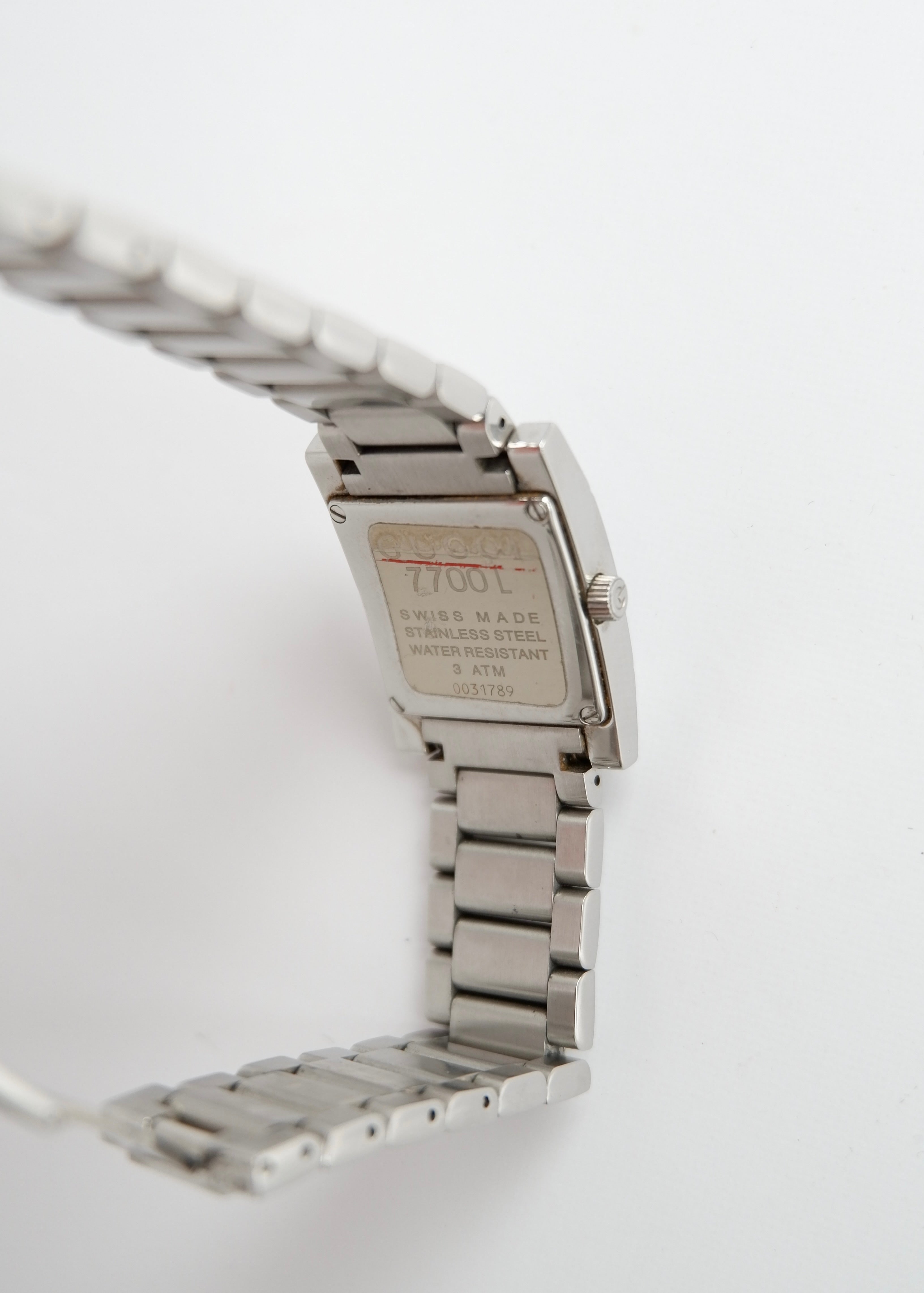 Authentic Preowned Vintage Gucci Silver Stainless  Steel Square Face Watch