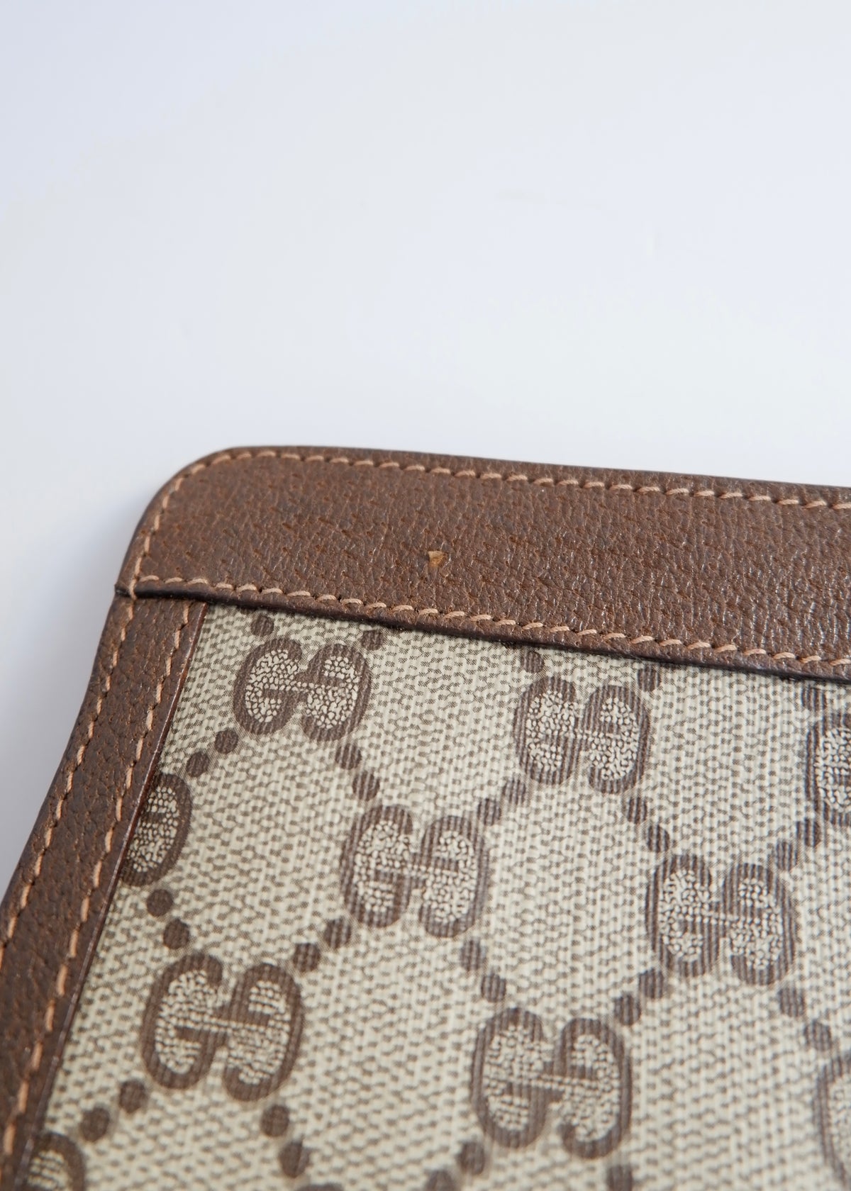 Preowned Vintage Gucci Brown GG Coated Canvas Clutch