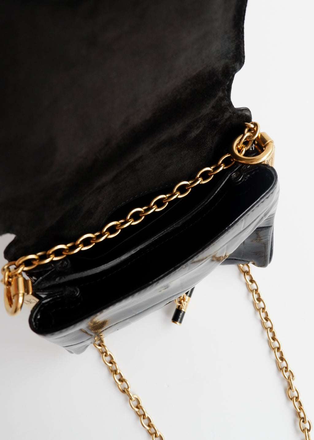 Authentic Preowned Vintage YSL (Yves Saint Laurent) Black Patent Leather Shoulder Bag GHW