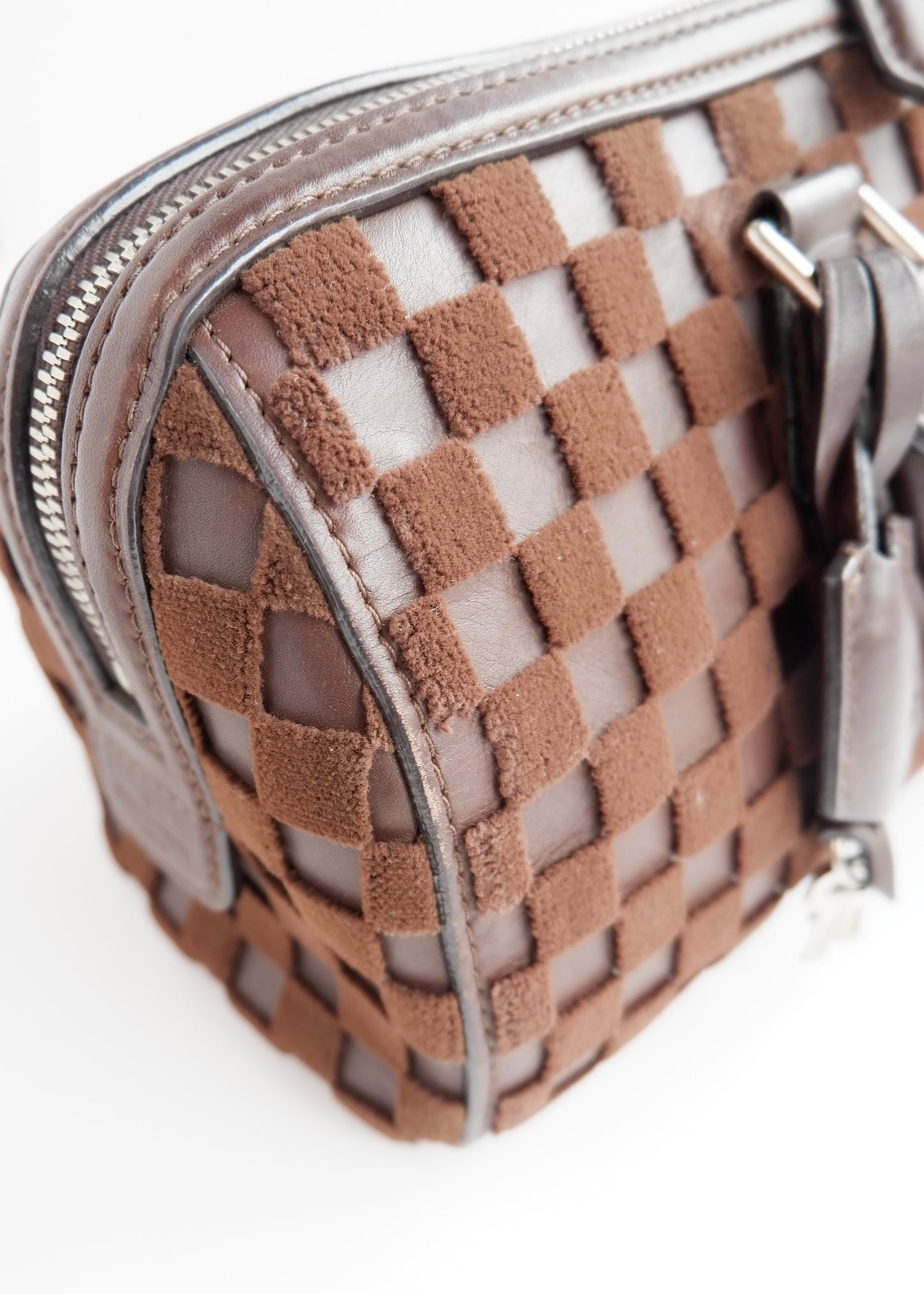 Authentic Preowned Louis Vuitton Damier Cubic Speedy East West Leather Brown Special Edition (Spring 2013) Hand Bag