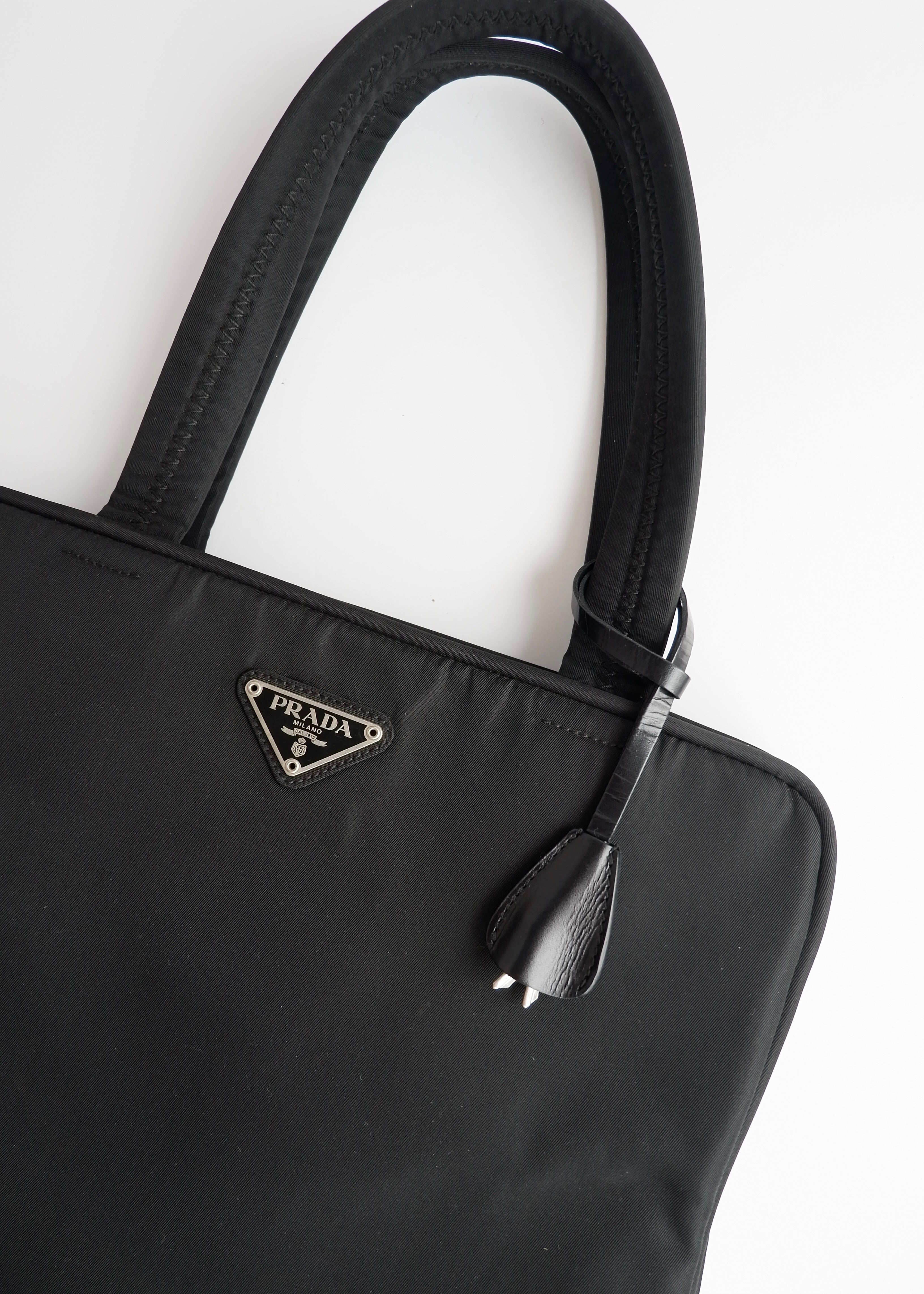 Authentic Preowned Prada Black Nylon Top Handle/ Tote Bag