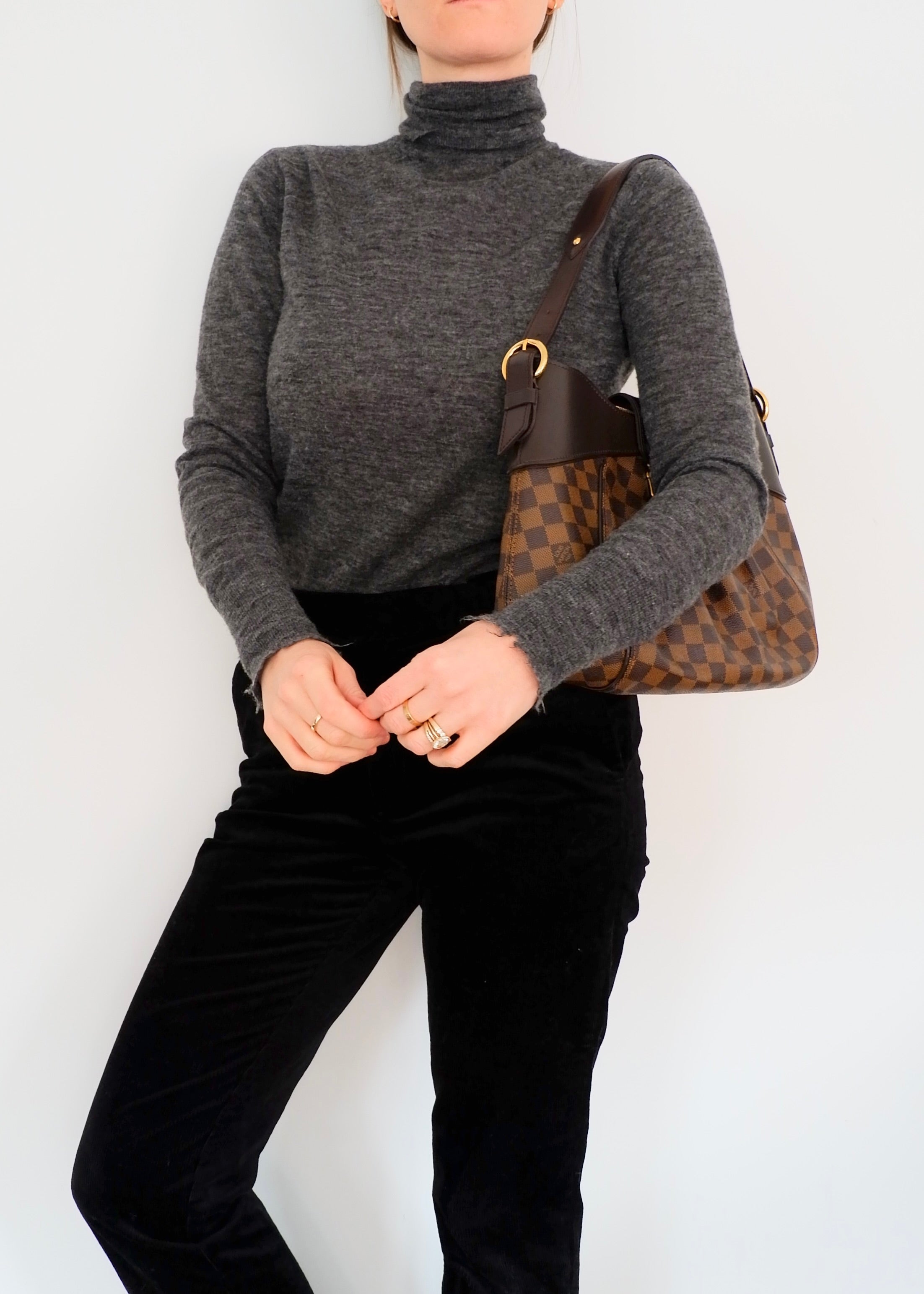 Authentic Preowned Louis Vuitton Damier Ebene Sistina MM Shoulder Bag
