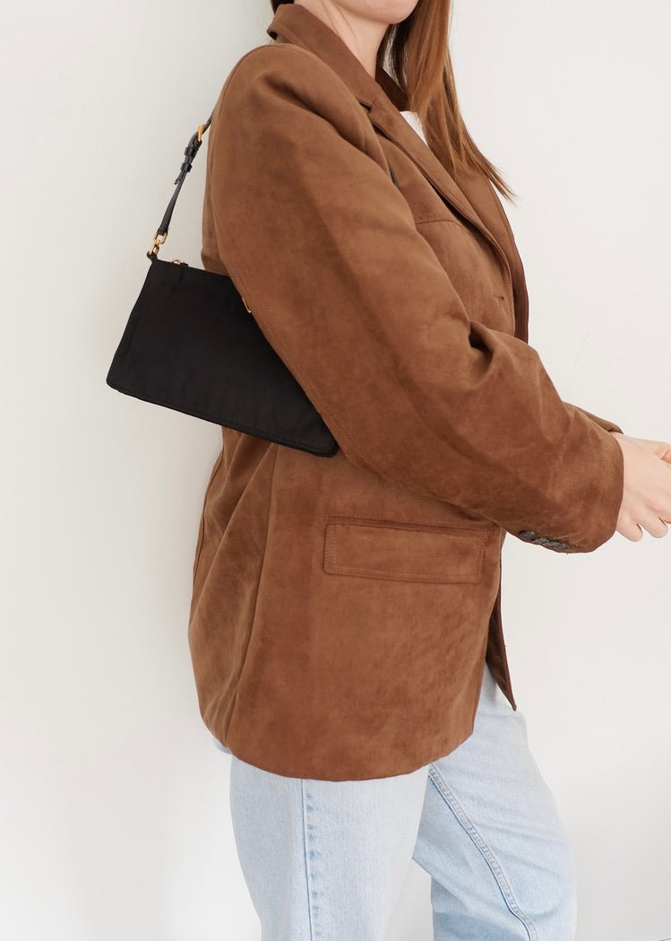 Authentique sac à bandoulière Prada en nylon noir d'occasion