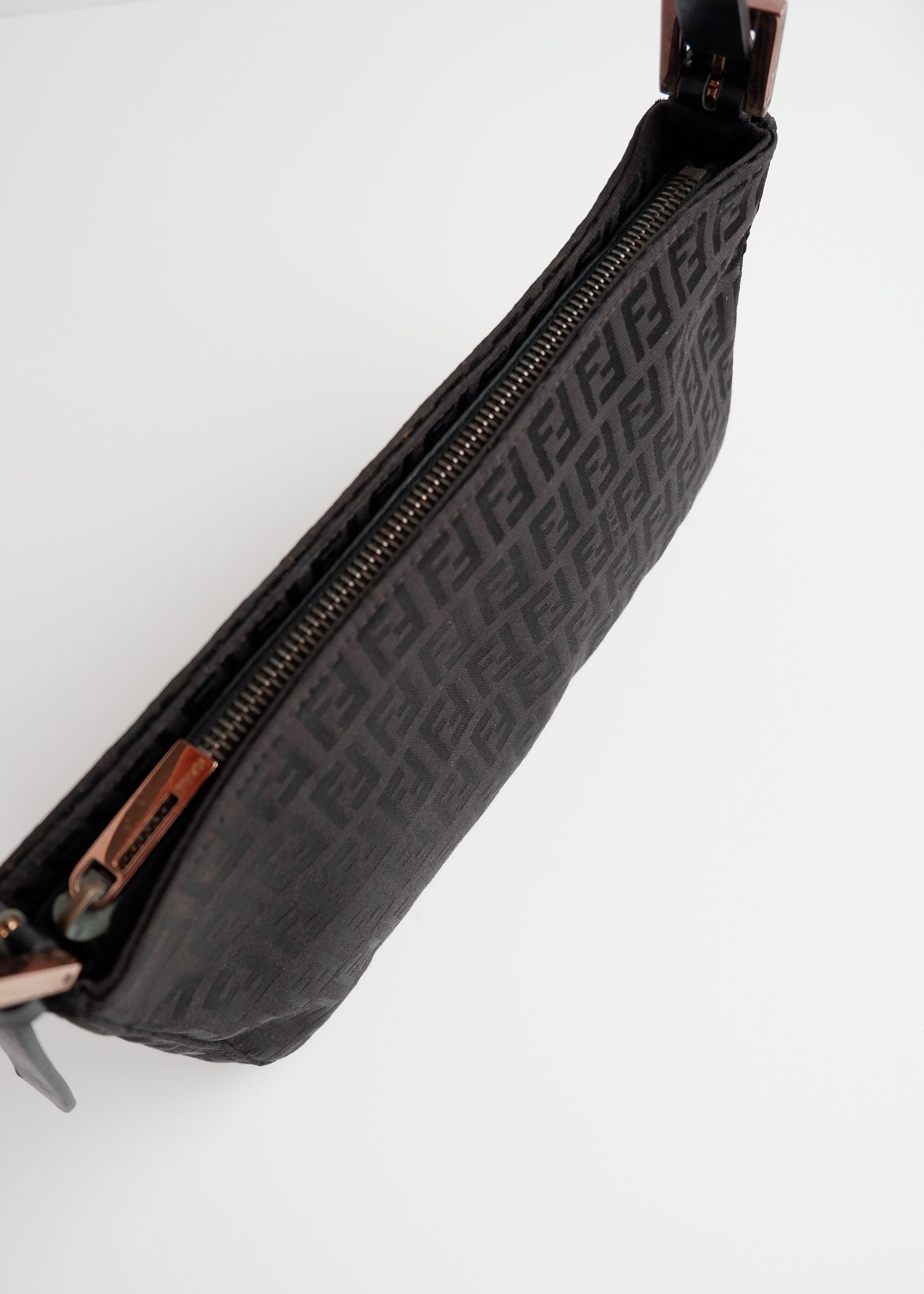 Authentic Preowned Fendi Black Canvas Zucchino Shoulder Bag
