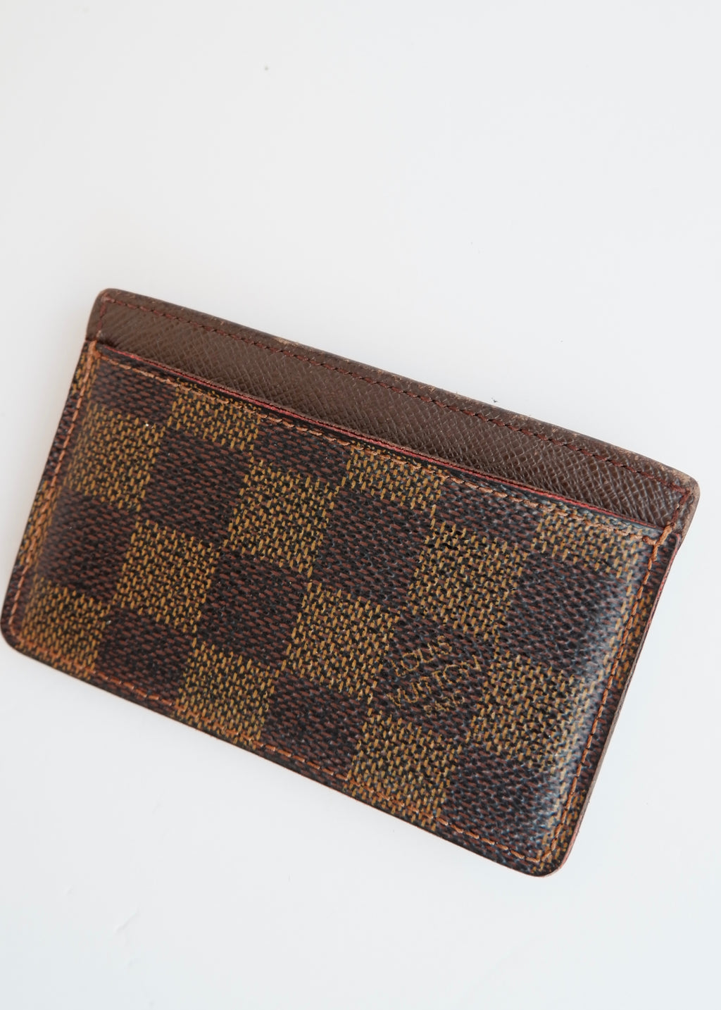 Authentique porte-cartes Louis Vuitton Damier Ebene d'occasion