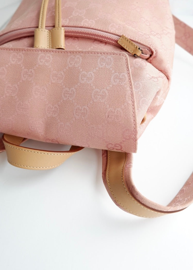 Preowned Vintage Gucci Pink GG Canvas Mini Backpack