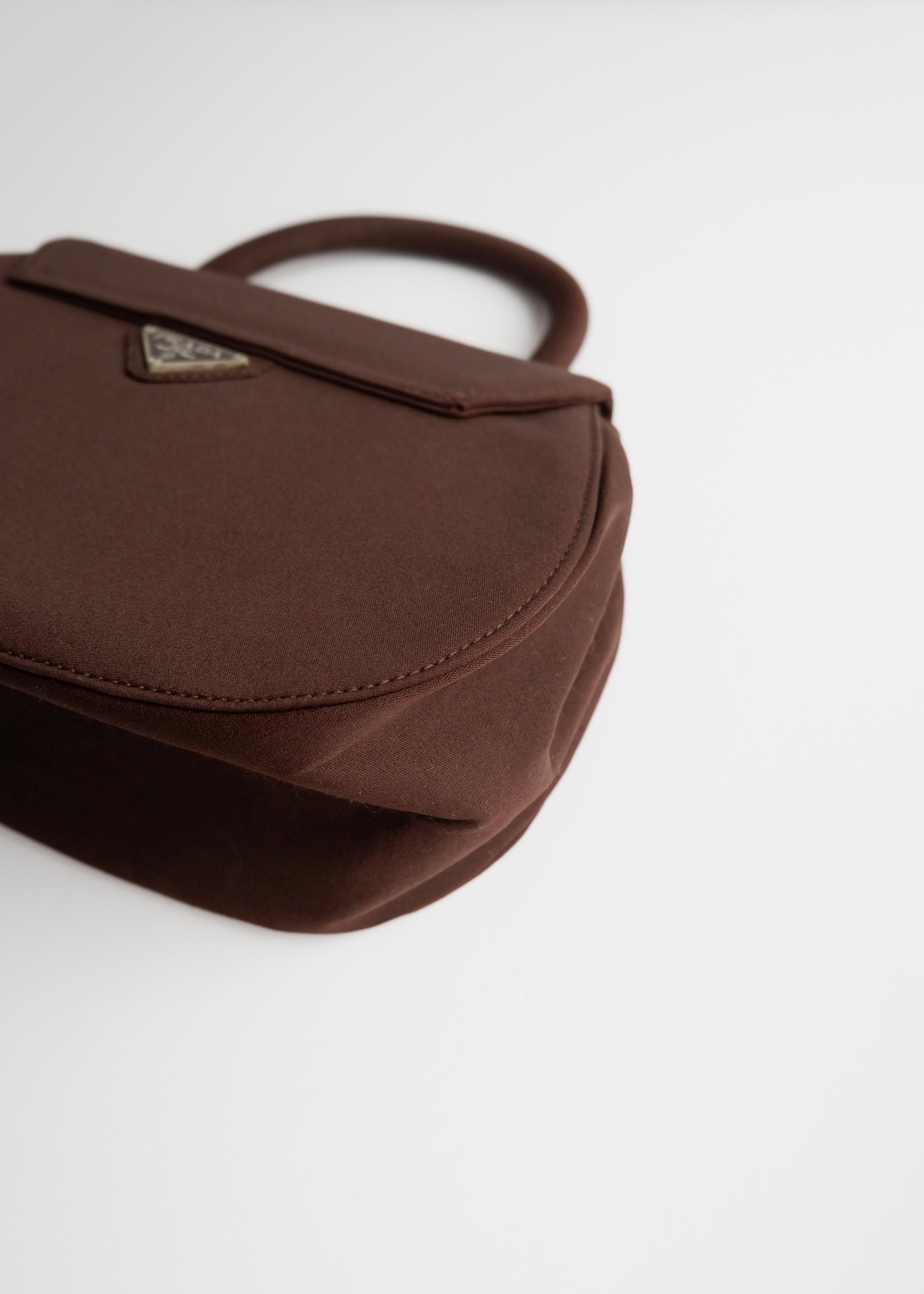 Authentic Preowned Prada Nylon Brown Nylon Top Handle Bag
