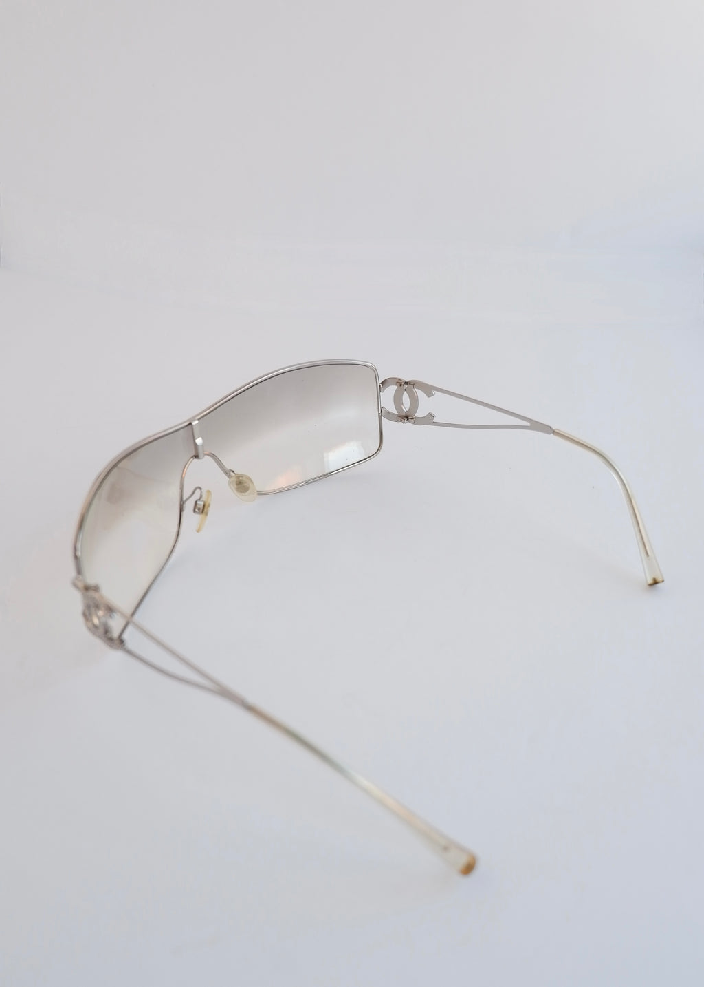 Authentic Preowned Vintage Chanel Transparent Crystal CC Logo Sunglasses