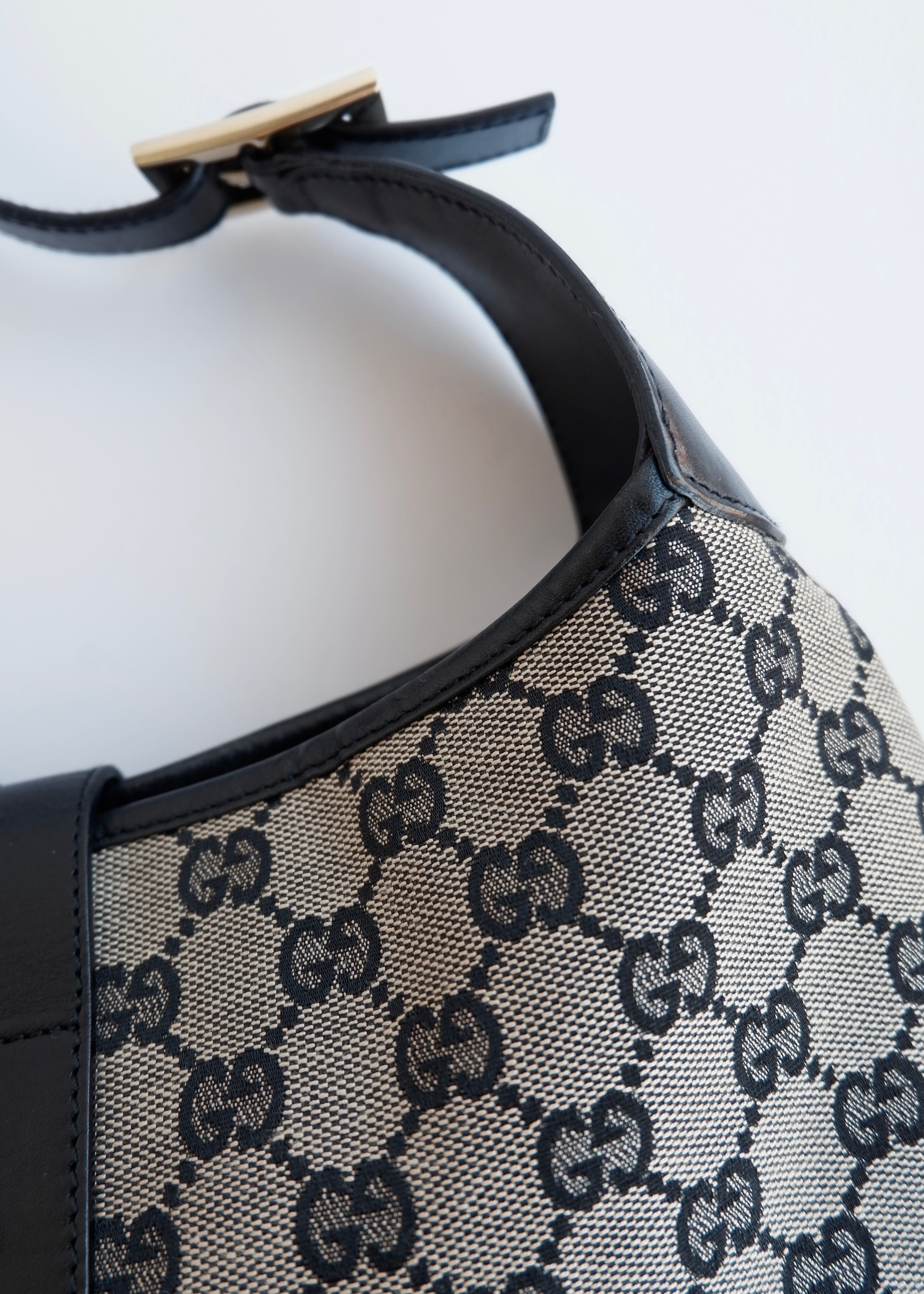 Authentic Preowned Gucci Black GG Canvas Jackie Shoulder Bag