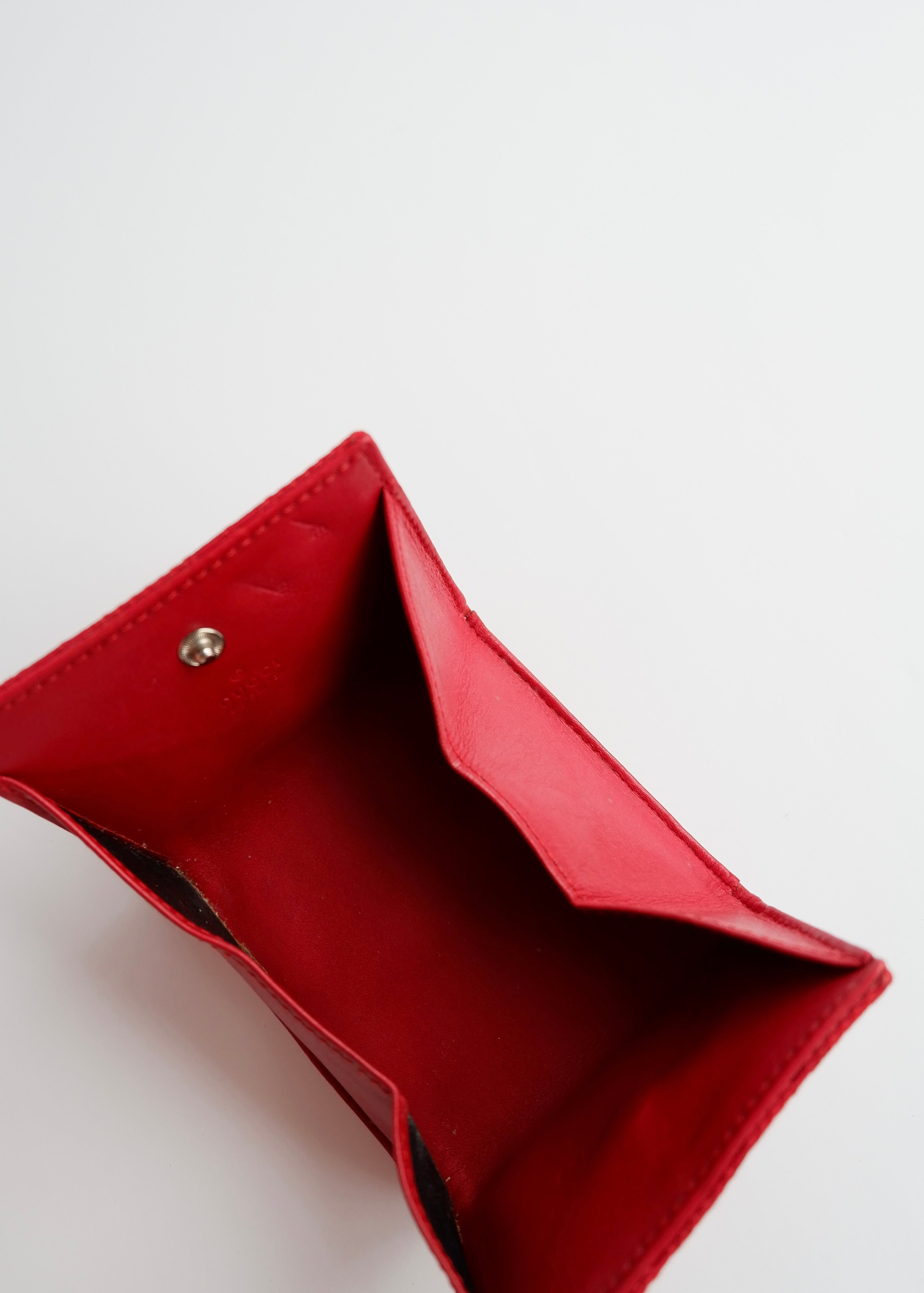 Authentic Preowned Gucci Red GG Canvas Coin Purse