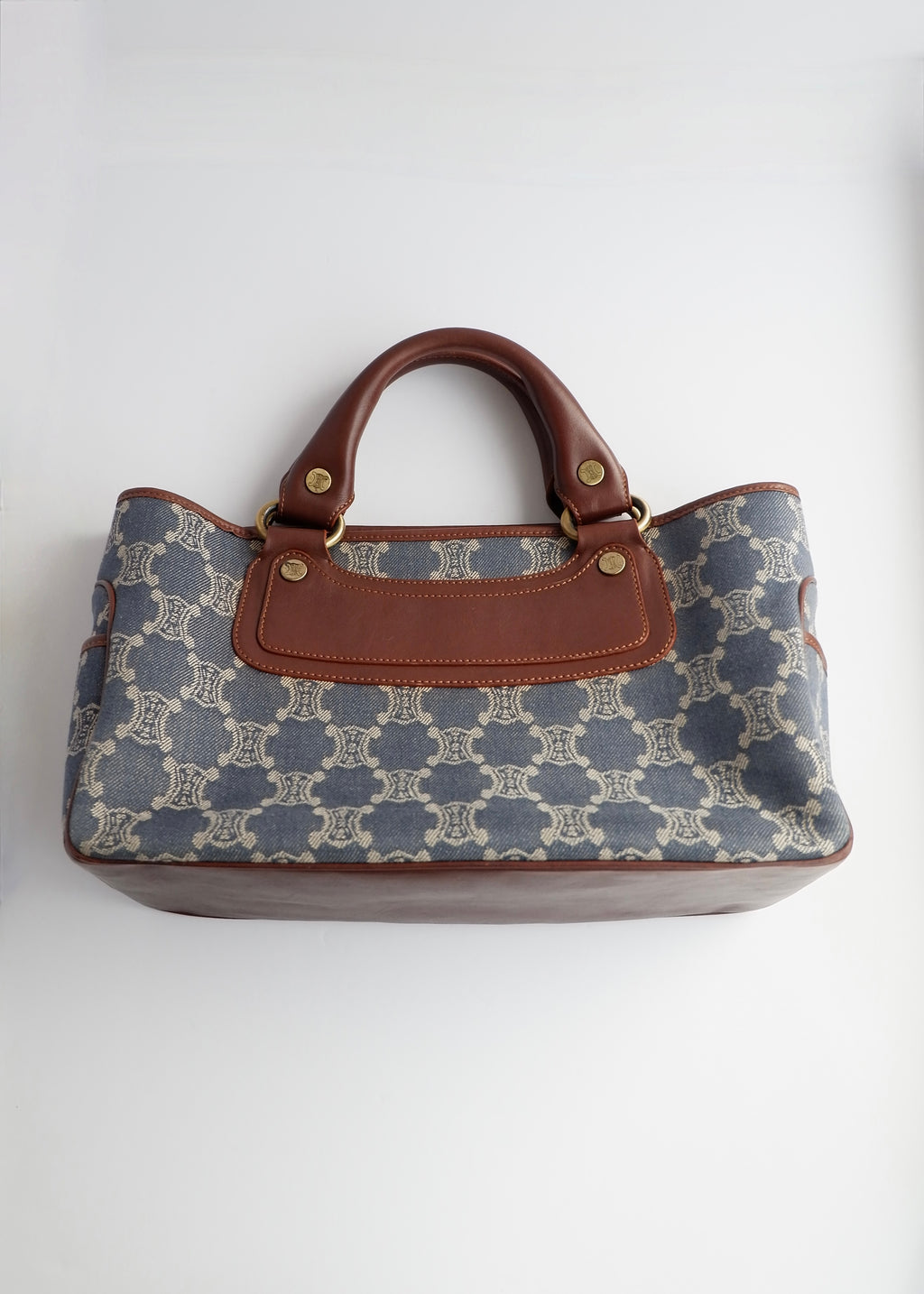 Authentic Preowned Vintage Celine Blue Denim Triomphe Boogie Bag