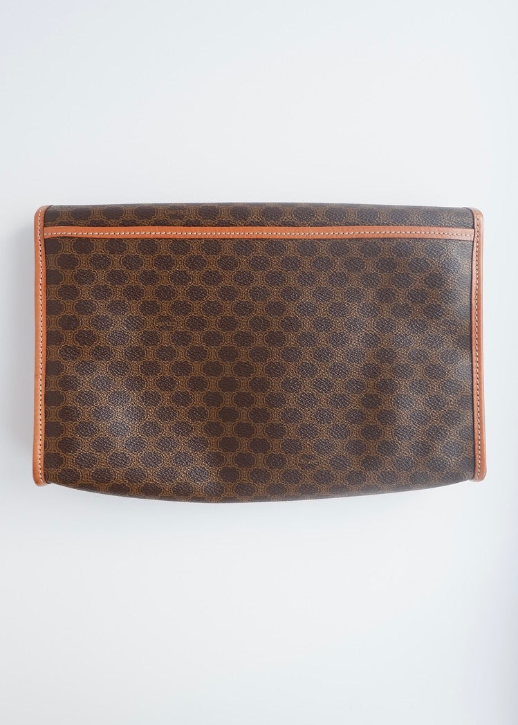 Authentic Preowned Vintage Celine Brown Macadam Clutch