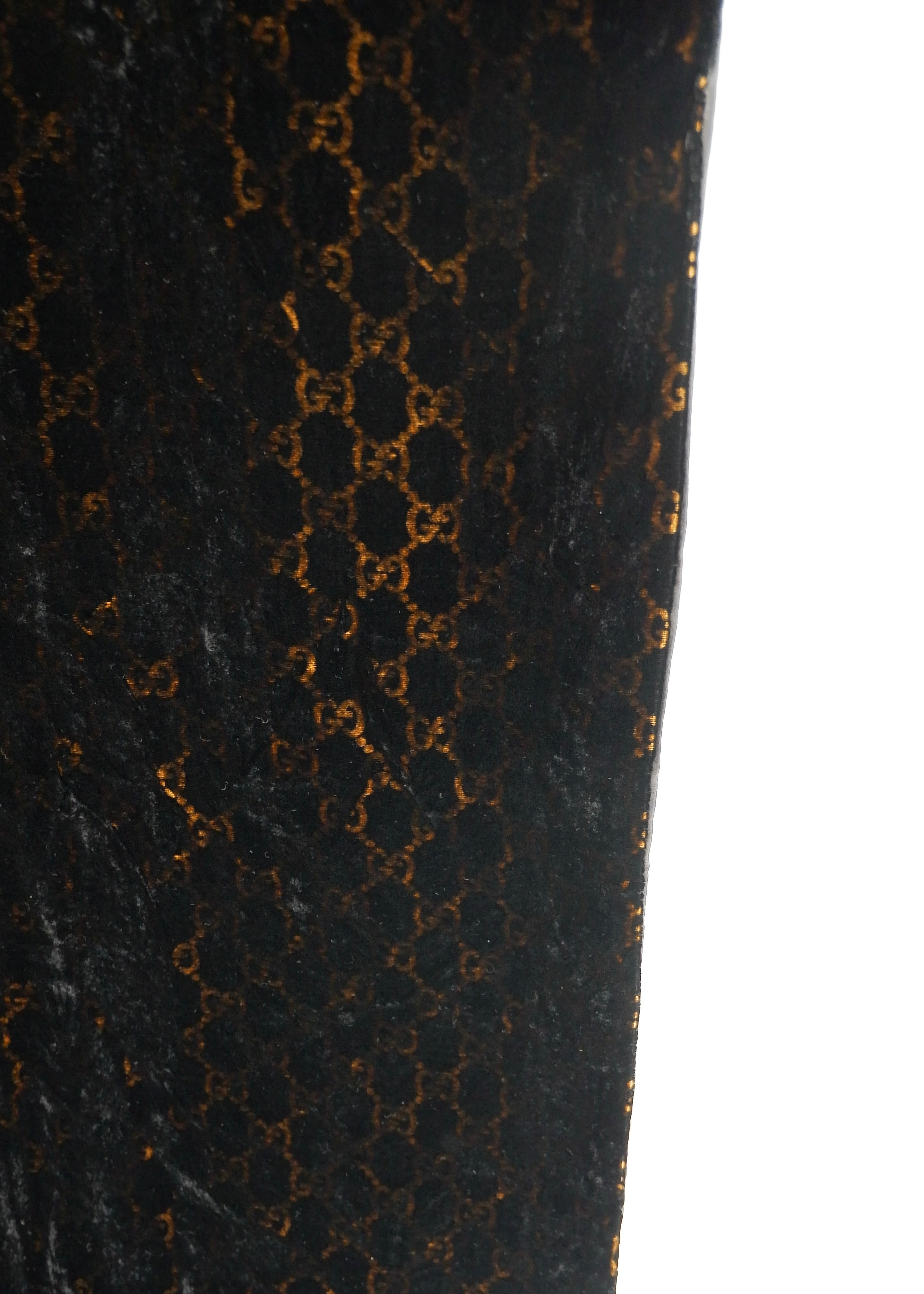 Authentic Preowned Gucci Black/Gold GG Logo Velvet Scarf
