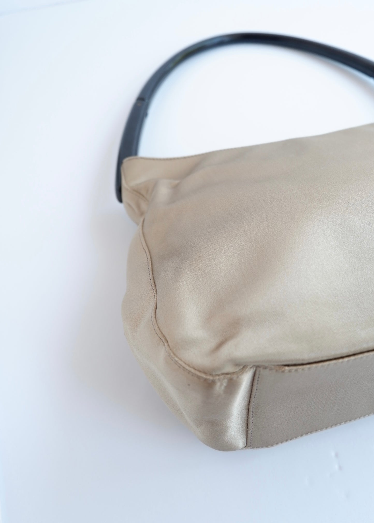 Authentic Preowned Vintage Prada Champagne Satin Shoulder Bag