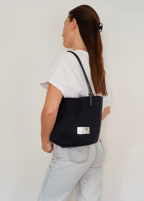 Authentique Sac Fourre-tout Fendi en Toile Marine Imprimé FF d'occasion