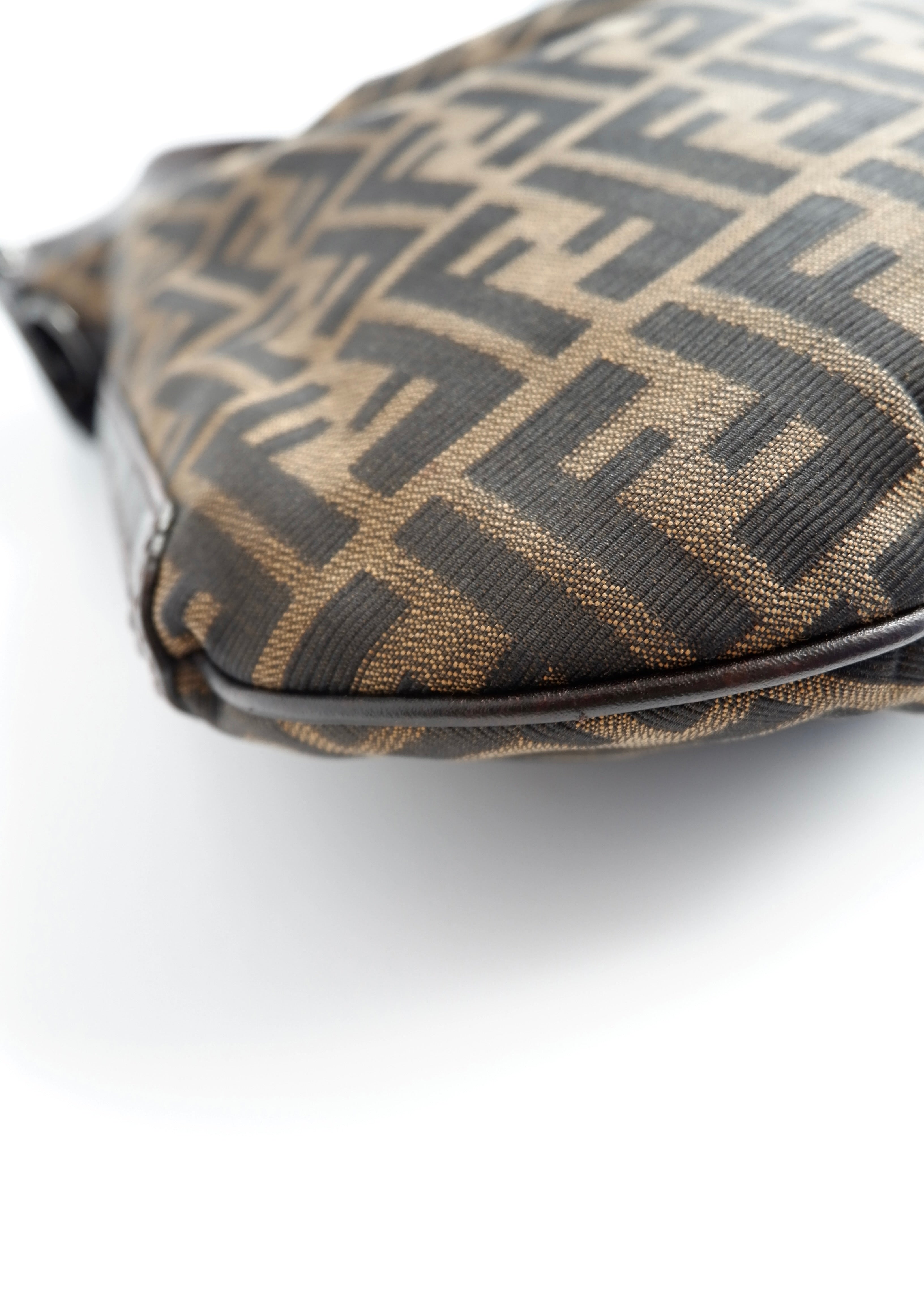 Authentic Preowned Fendi Tobacco Zucca Canvas and Leather Oyster Hobo Shoulder Bag