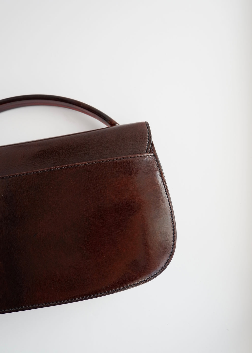 Authentic Preowned Vintage Prada Brown Leather Top Handle Bag