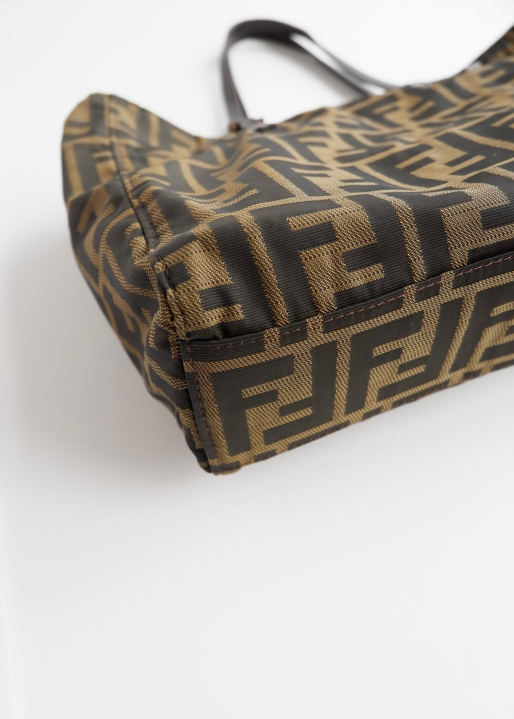 Authentic Preowned Vintage Fendi Brown Zucca Canvas Handbag