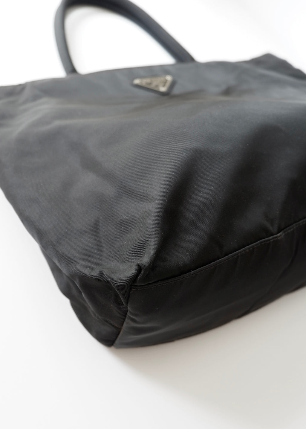 Authentic Prewned Prada Black Nylon Top Handle Handbag