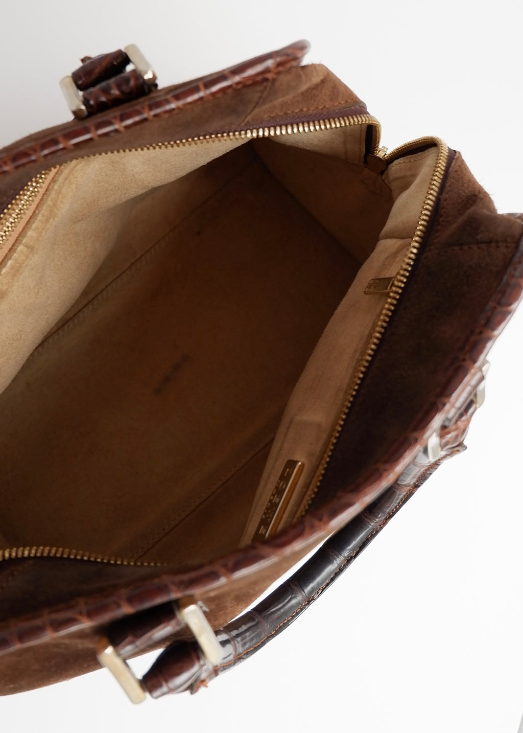 Sac à main Loewe authentique d'occasion en daim marron
