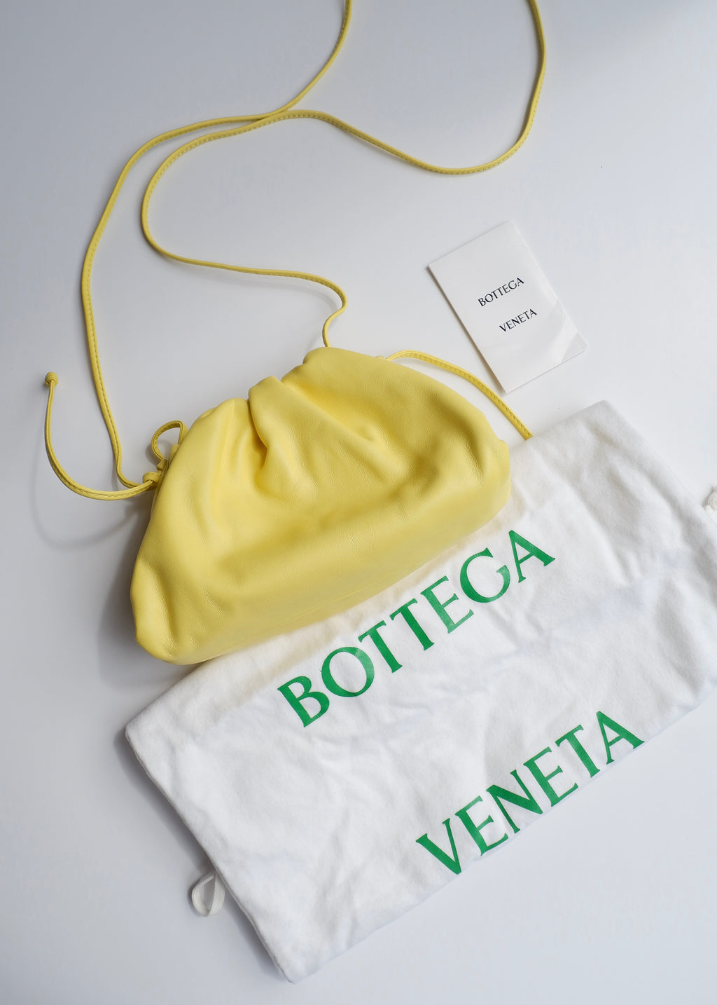 Authentic Preowned Bottega Veneta Yellow Leather Small The Pouch Crossbody
