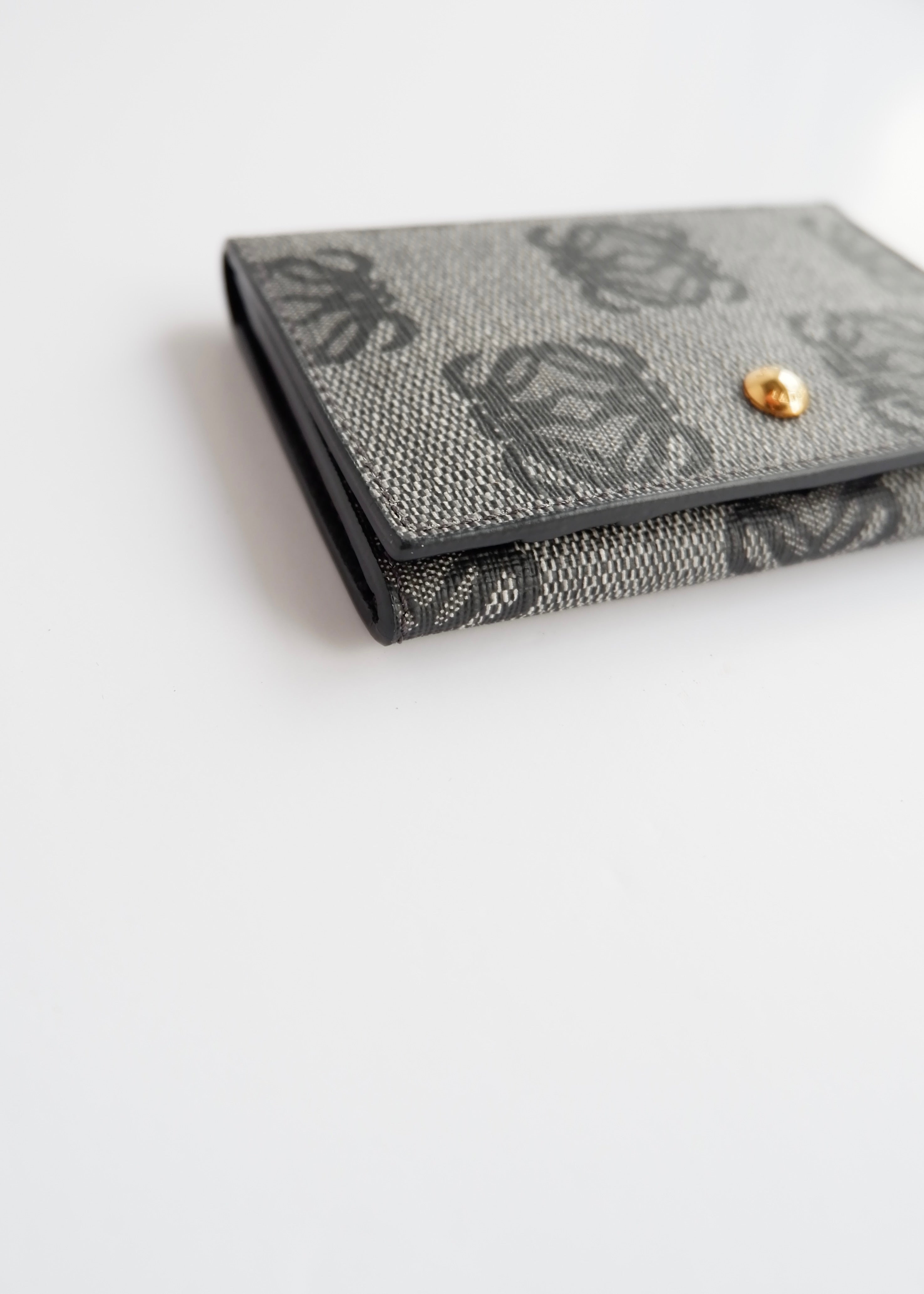 Authentic Preowned Loewe Navy Coated Canvas Anagram Logo Card Holder