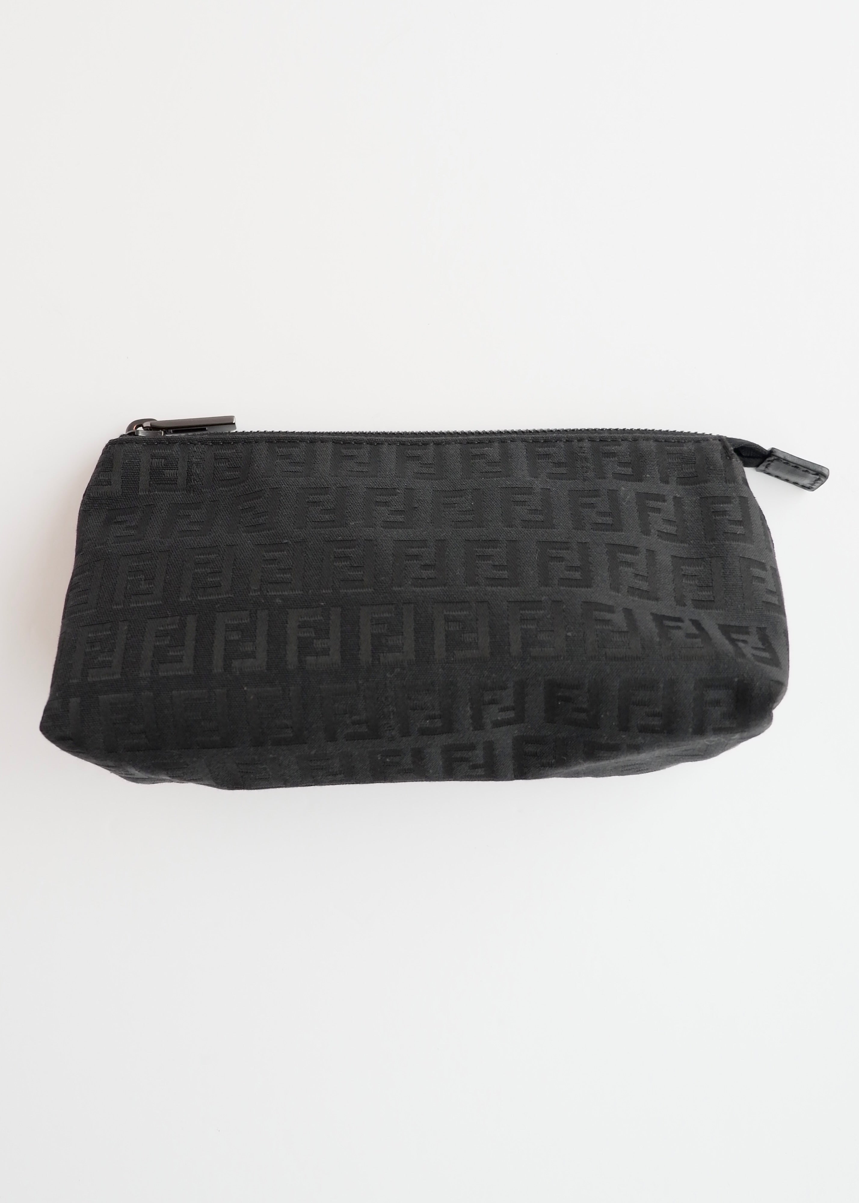 Authentic Preowned Fendi Black Canvas Zucchino Pouch