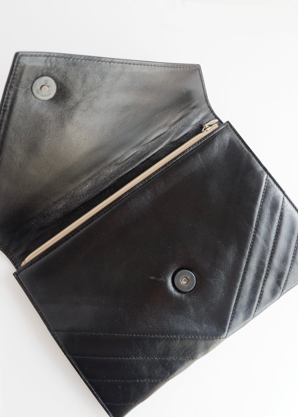 Authentic Preowned Vintage Yves Saint Laurent Black Leather Clutch