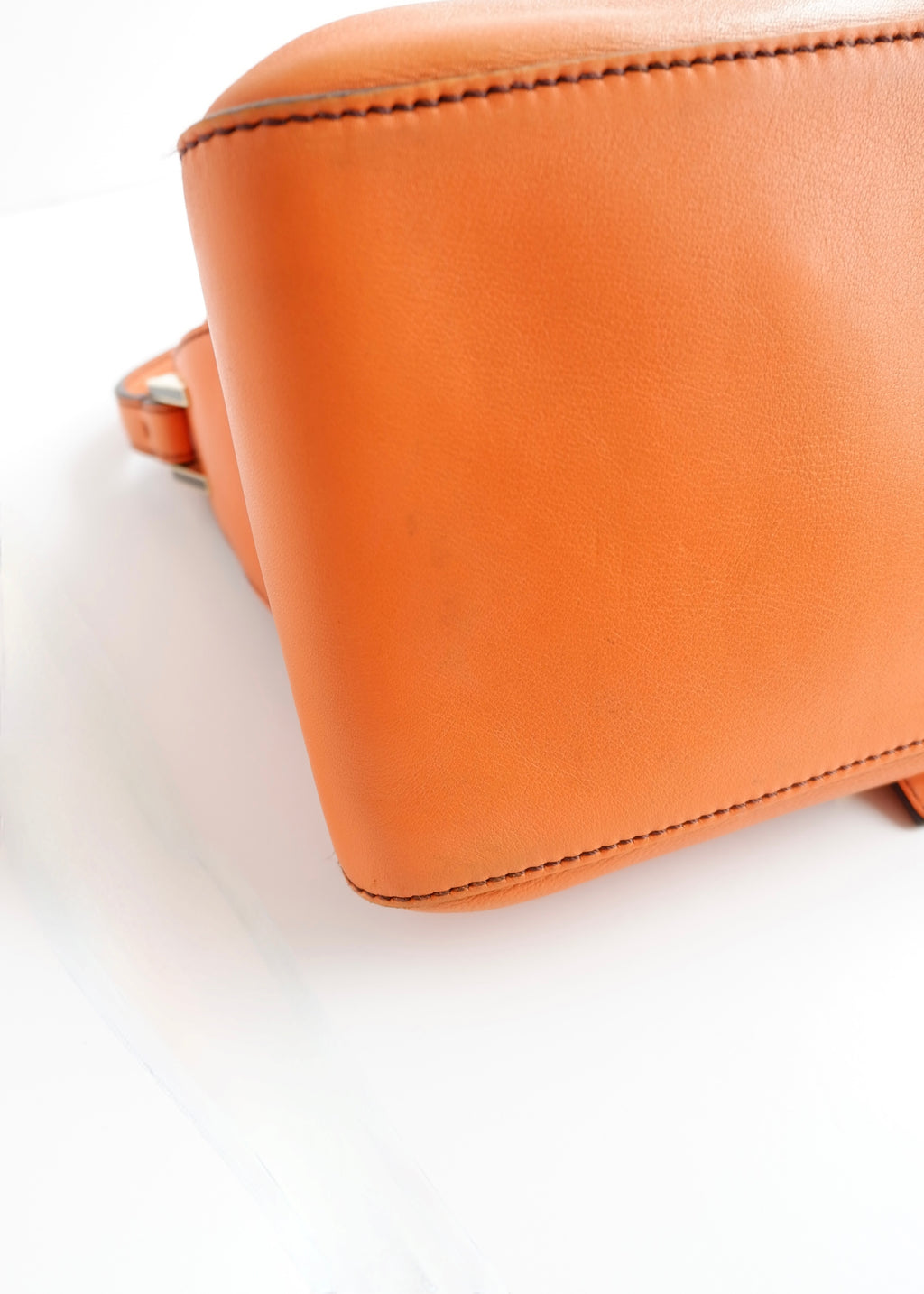 Authentic Preowned Fendi Orange Leather Mamma Baguette