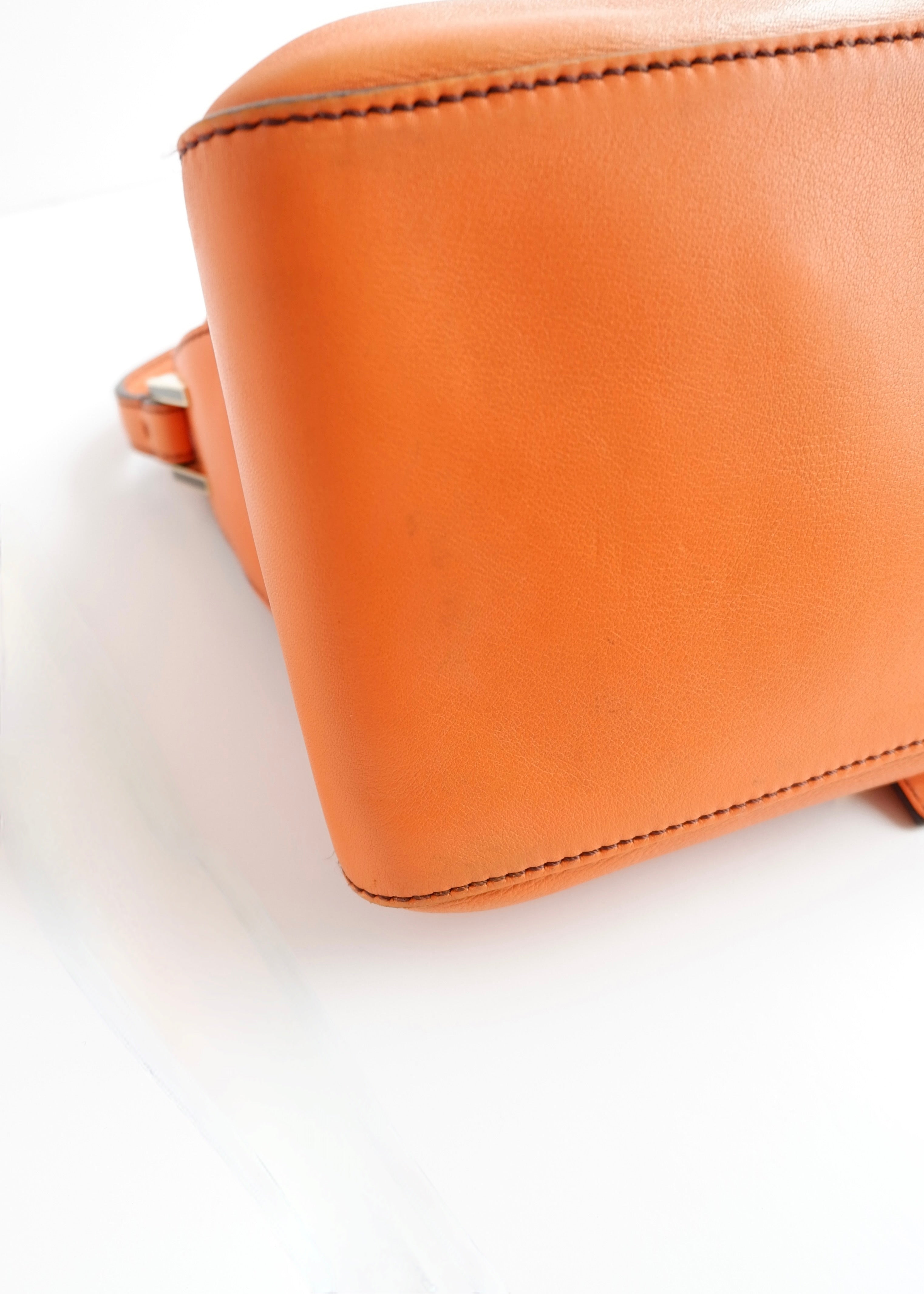 Authentic Preowned Fendi Orange Leather Mamma Baguette