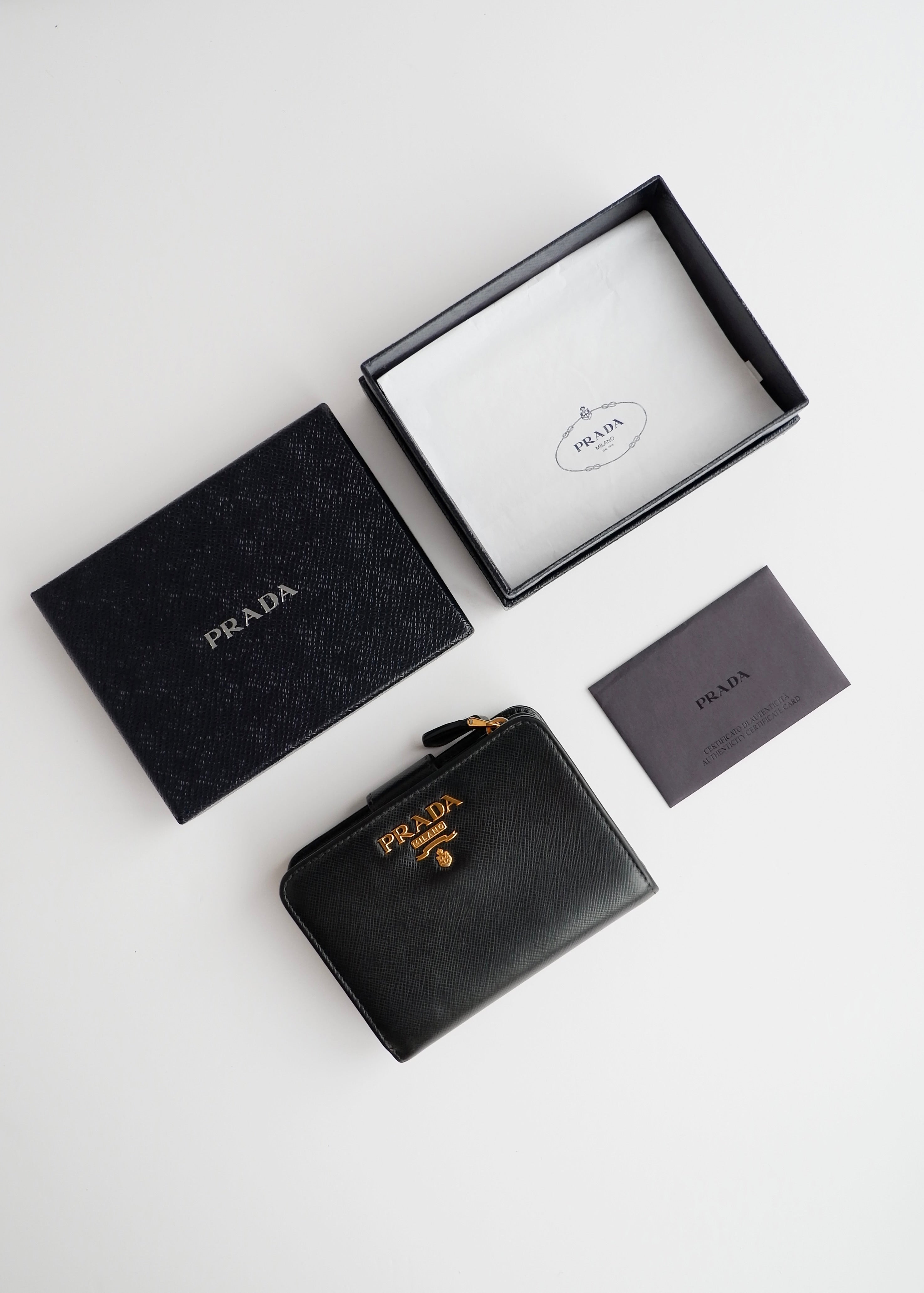 Authentic Preowned Prada Black Saffiano Leather Bi-Fold Wallet