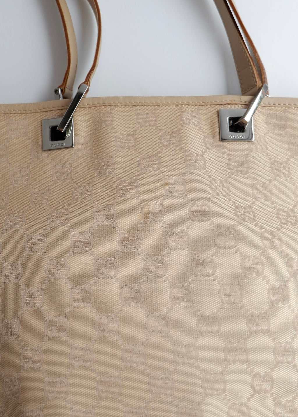 Authentic Preowned Gucci Light Beige GG Canvas Shoulder Tote