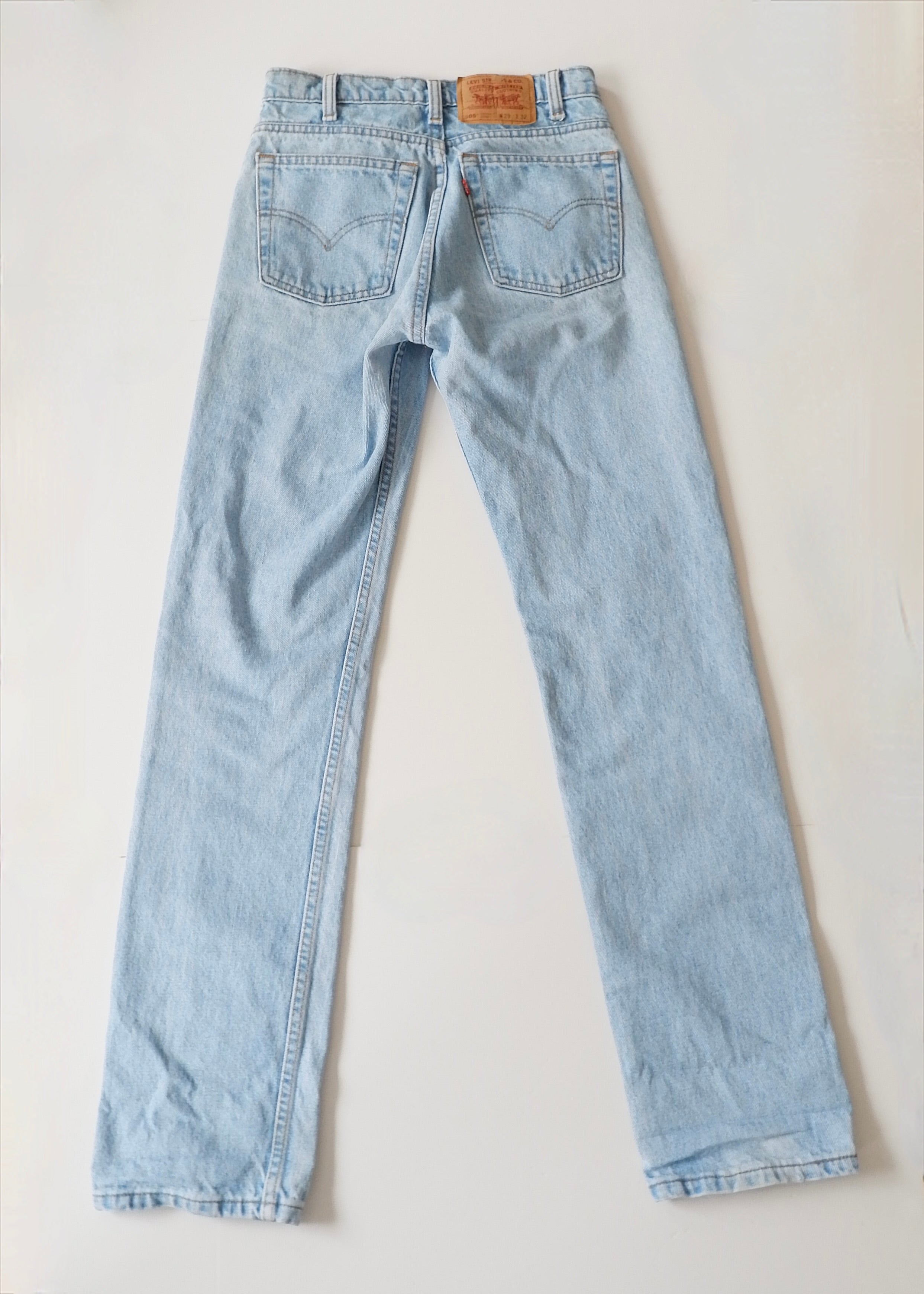 Levis Vintage 505 Light Wash Straight Leg Jeans - 26