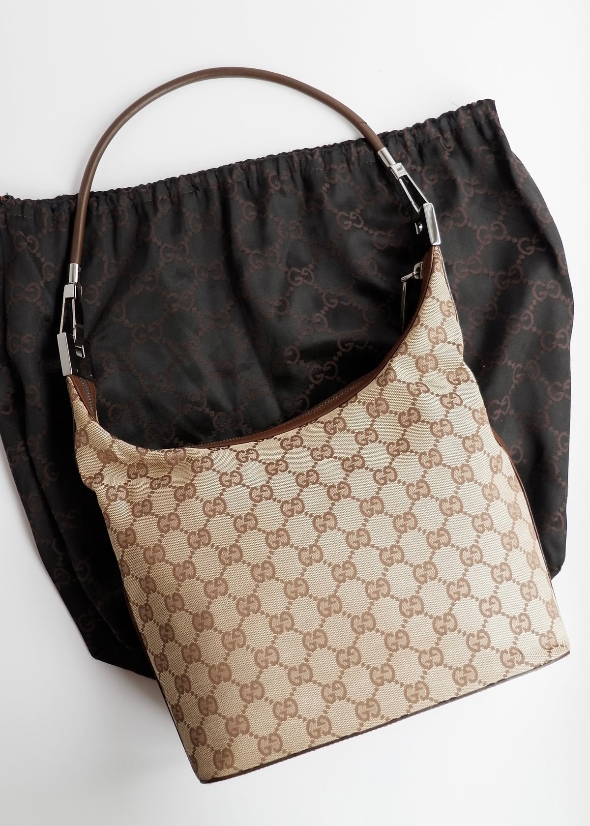Preowned Gucci Brown GG Canvas Shoulder Bag
