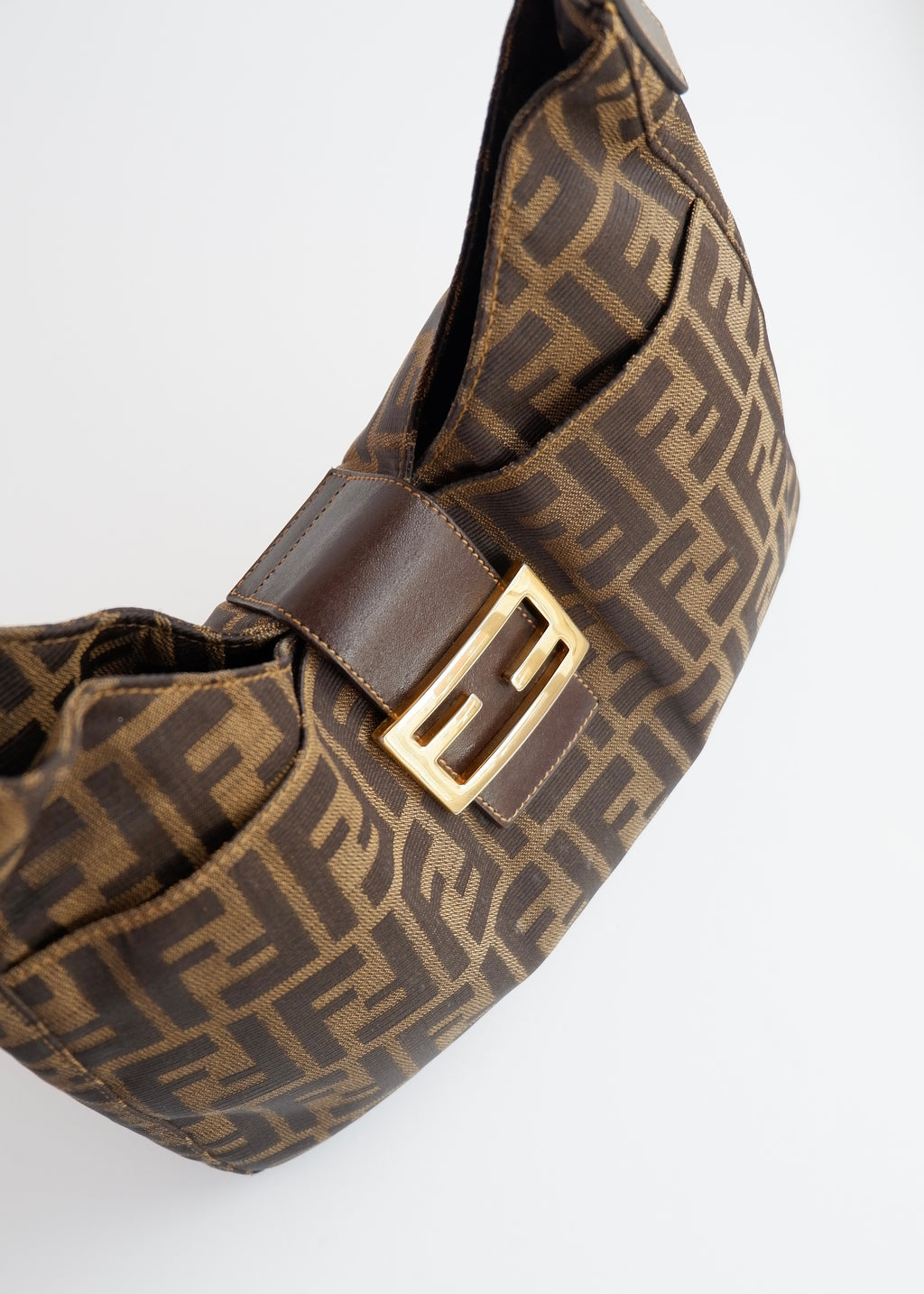 Authentic Preowned Fendi Brown Canvas Zucca Hobo Shoulder Bag