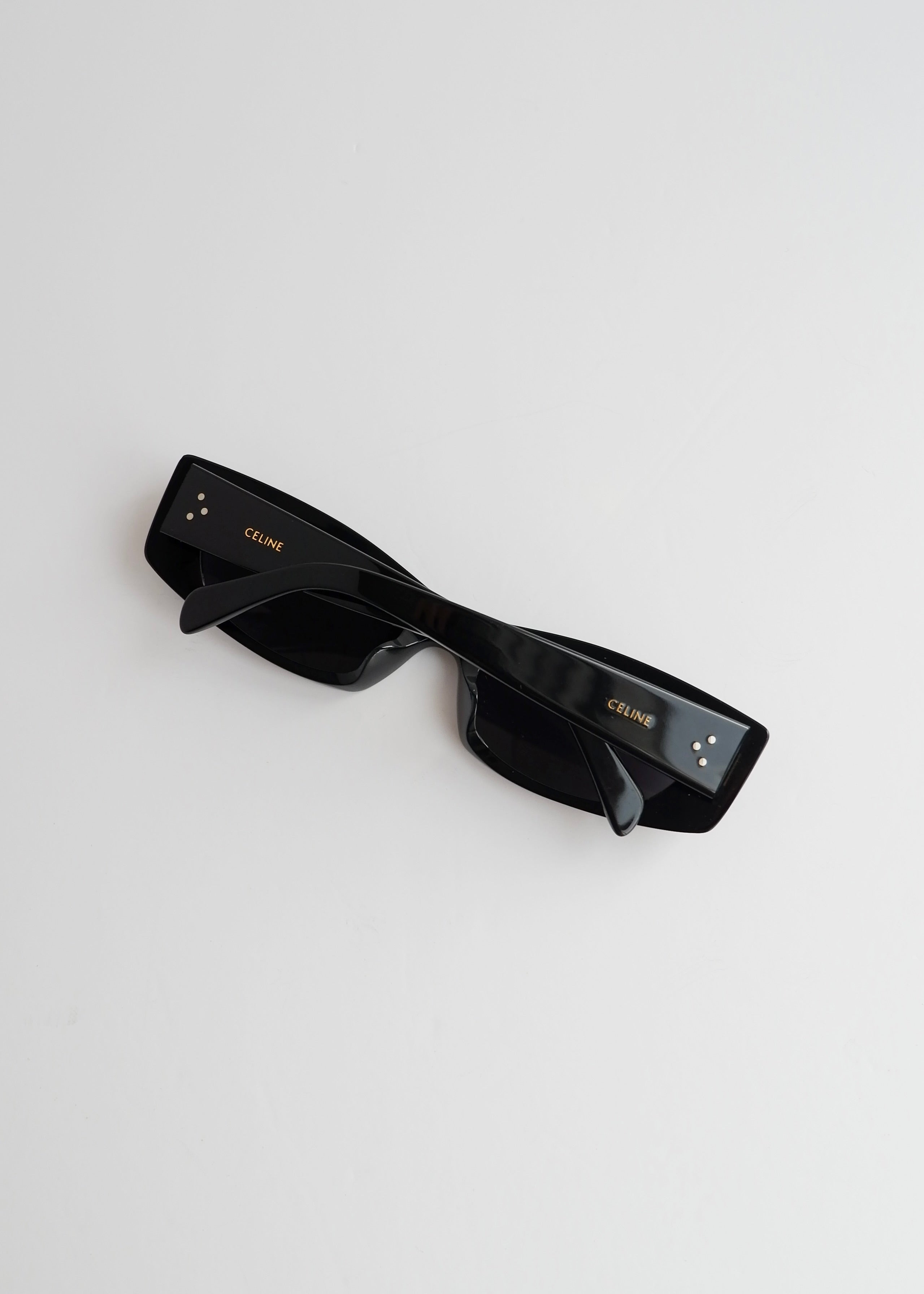 Authentiques lunettes de soleil Céline noires à monture carrée, d'occasion