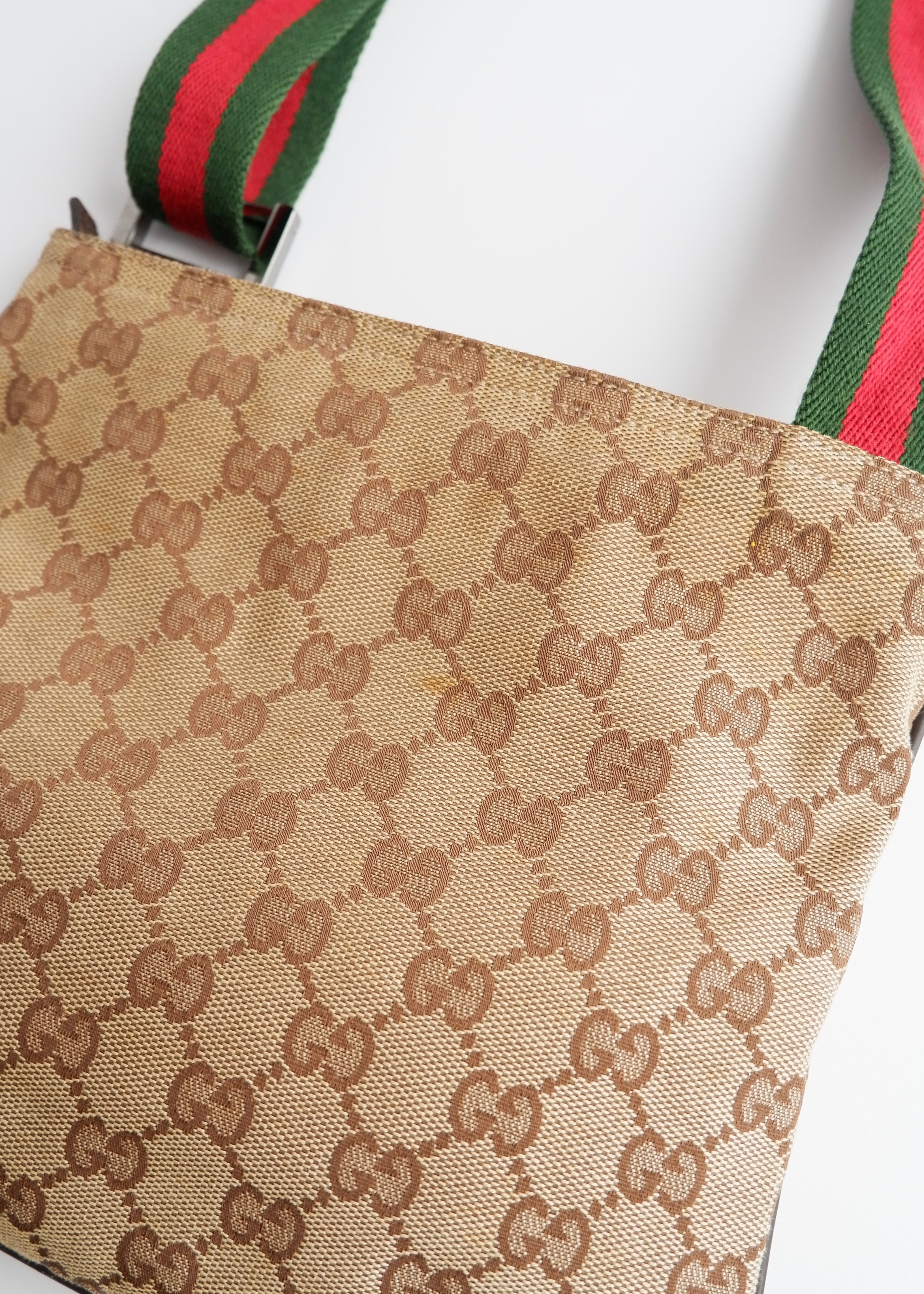 Authentic Preowned Gucci GG Canvas Sherry Line Crossbody Bag