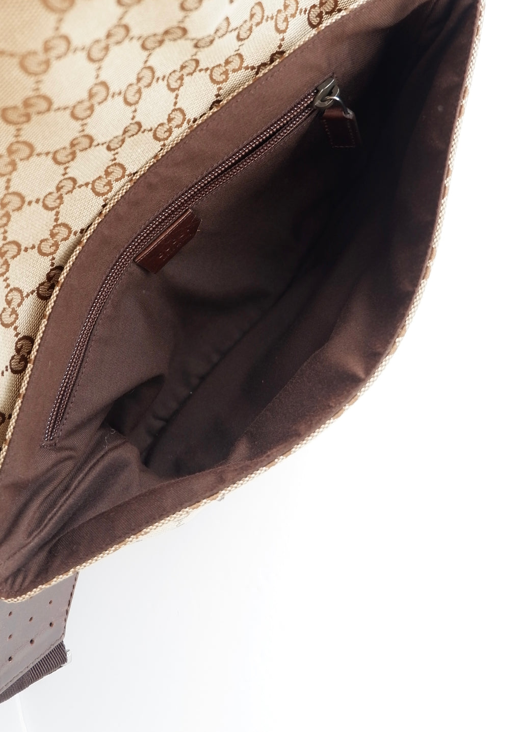 Authentique Sac Banane Gucci Marron en Toile GG et Cuir d'Occasion