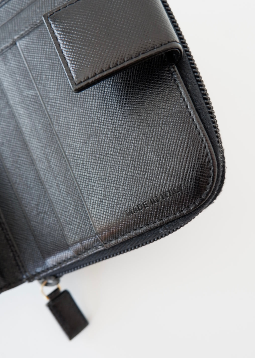 Authentic Preowned Prada Black Saffiano Leather Compact Zip Around Wallet